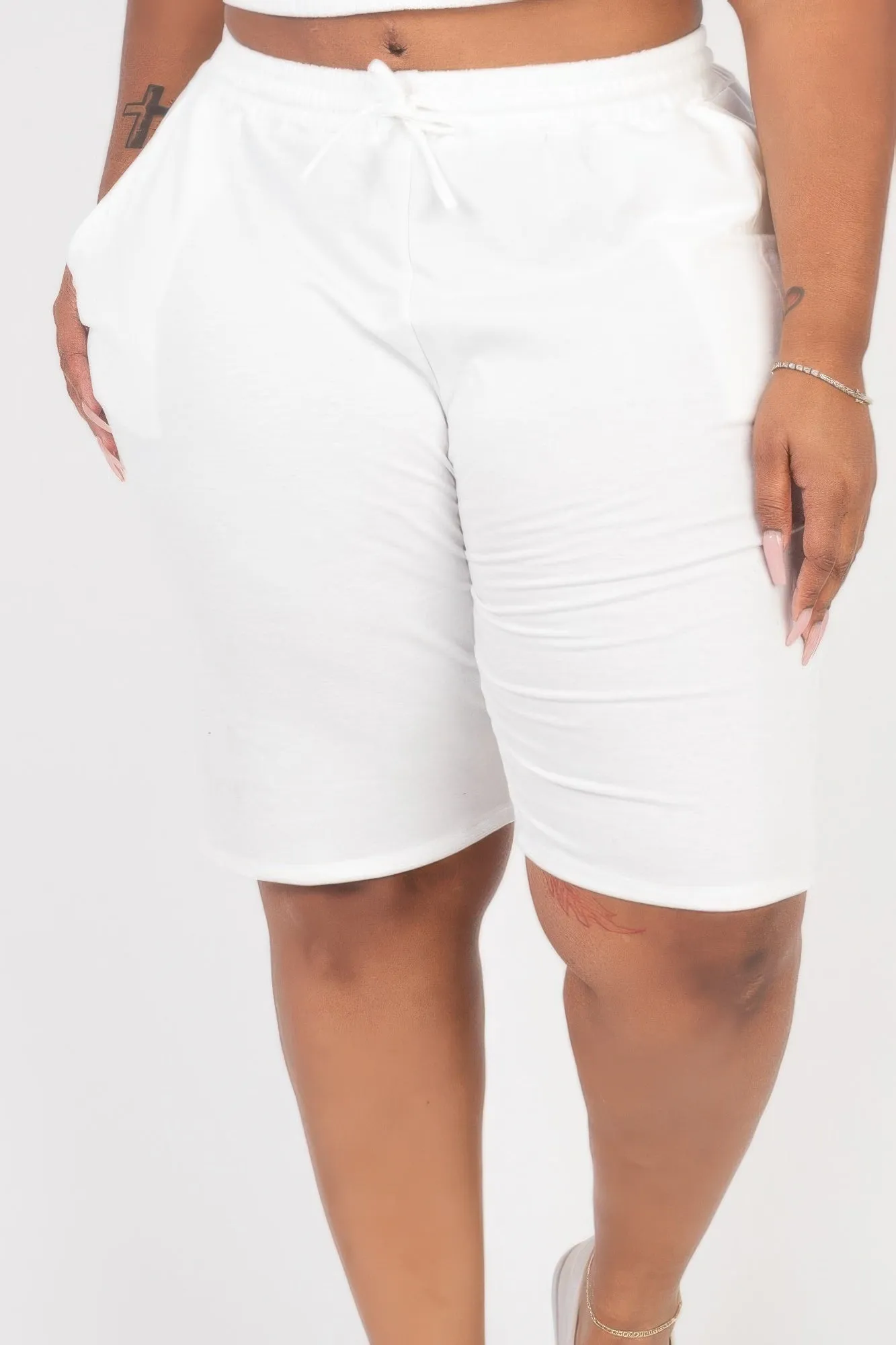FASHNZFAB Plus Size French Terry Bermuda Shorts