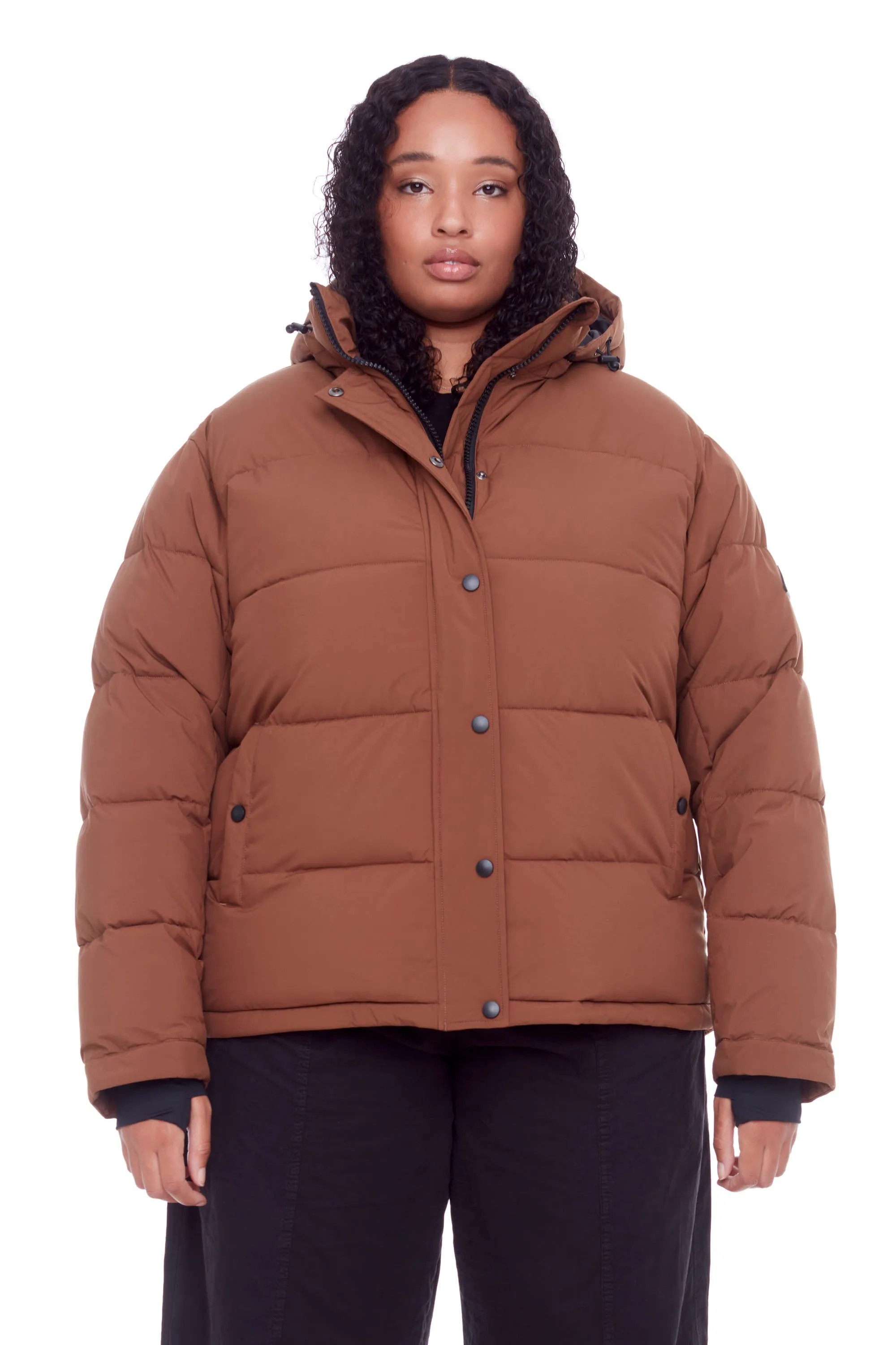 FORILLON PLUS | WOMEN'S VEGAN DOWN (RECYCLED) SHORT QUILTED PUFFER JACKET (PLUS SIZE)