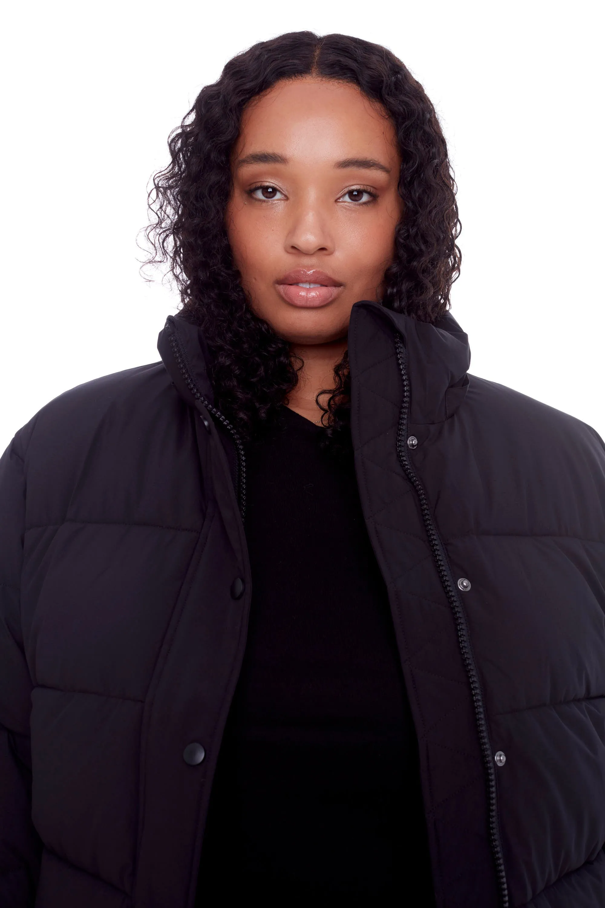 FORILLON PLUS | WOMEN'S VEGAN DOWN (RECYCLED) SHORT QUILTED PUFFER JACKET (PLUS SIZE)