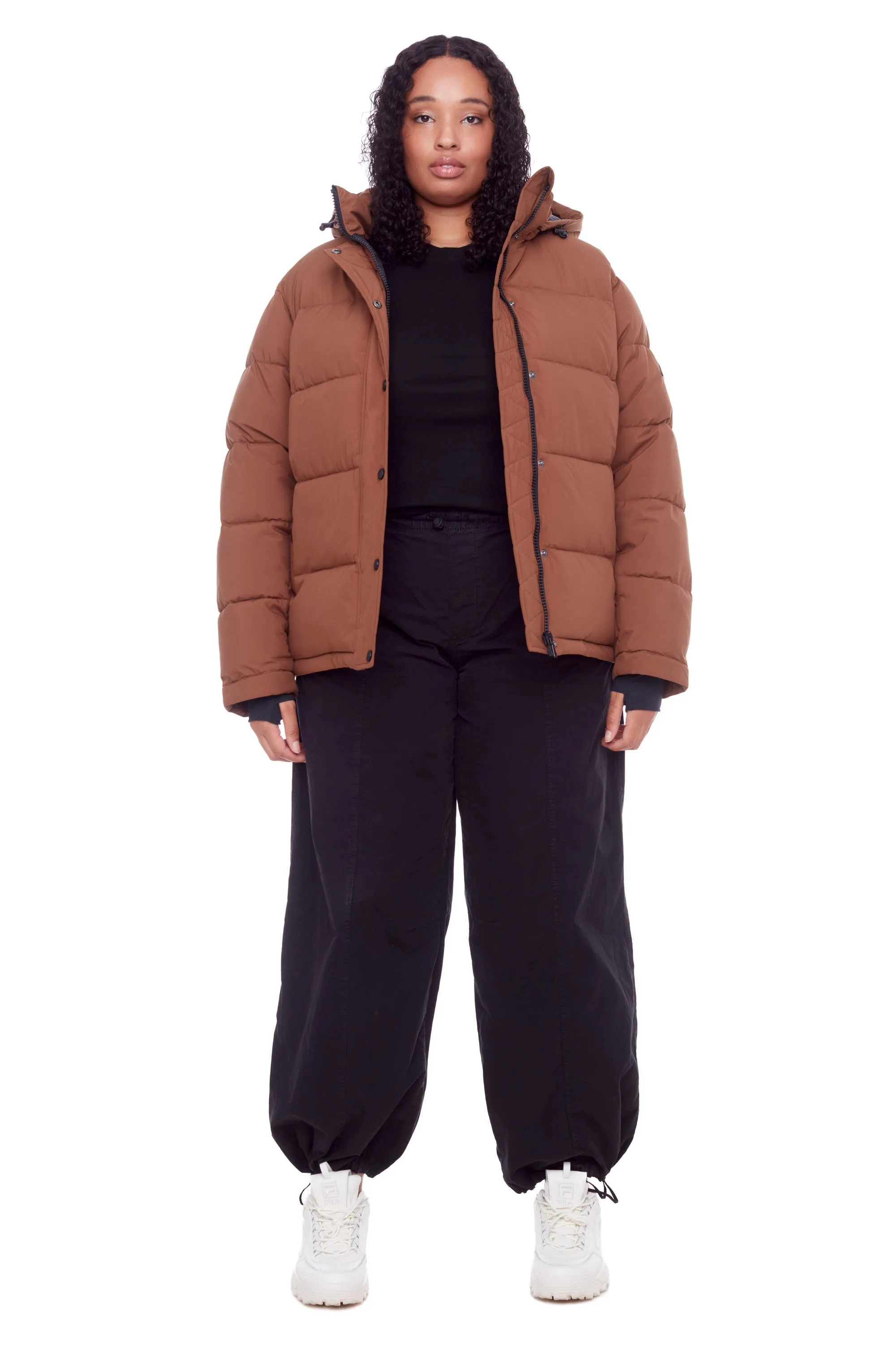 FORILLON PLUS | WOMEN'S VEGAN DOWN (RECYCLED) SHORT QUILTED PUFFER JACKET (PLUS SIZE)