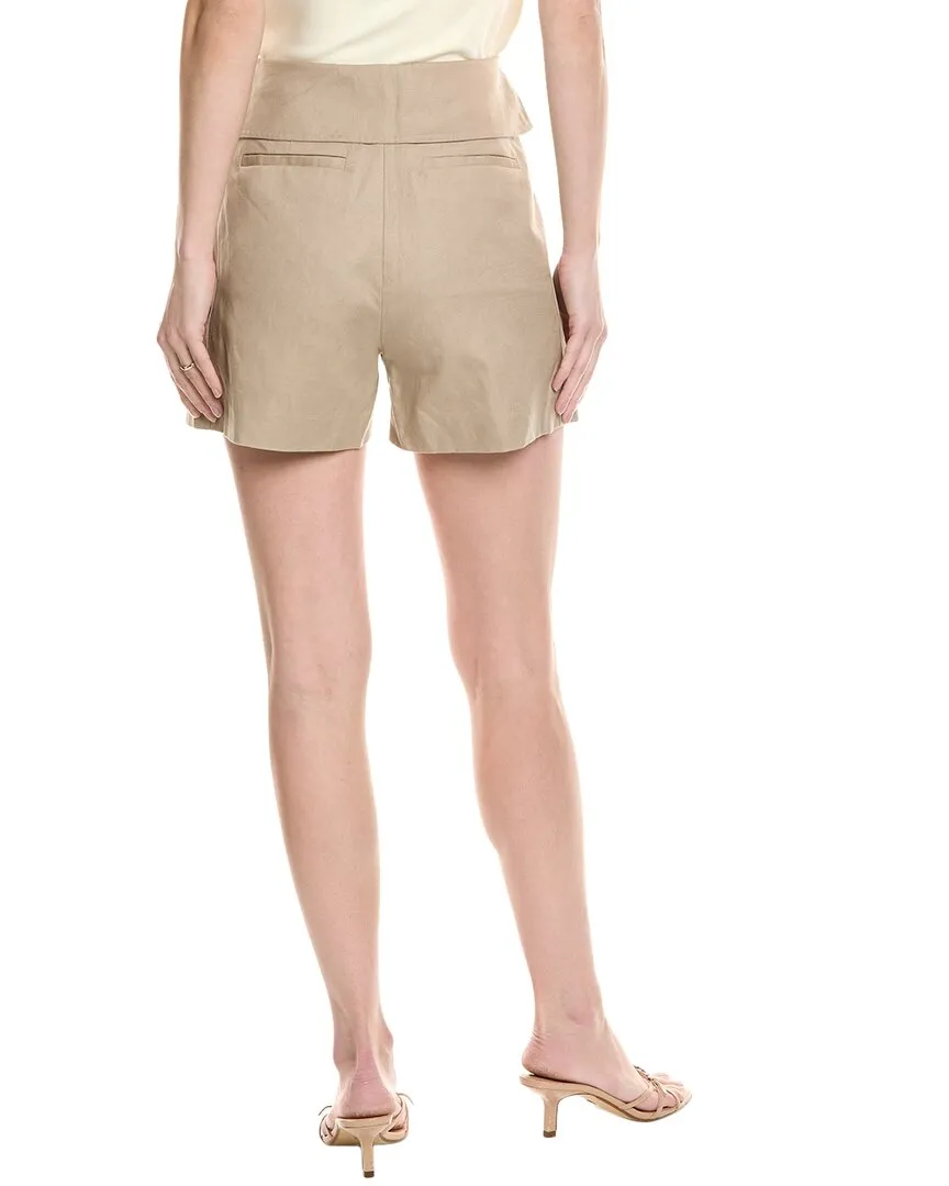 FRAME Foldover Linen-Blend Short