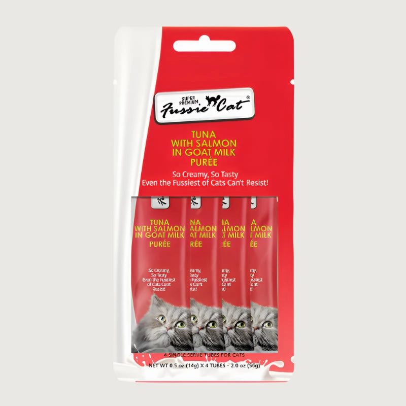FUSSIE CAT Tuna with Salmon in Goat Milk Pure Treats for Cats