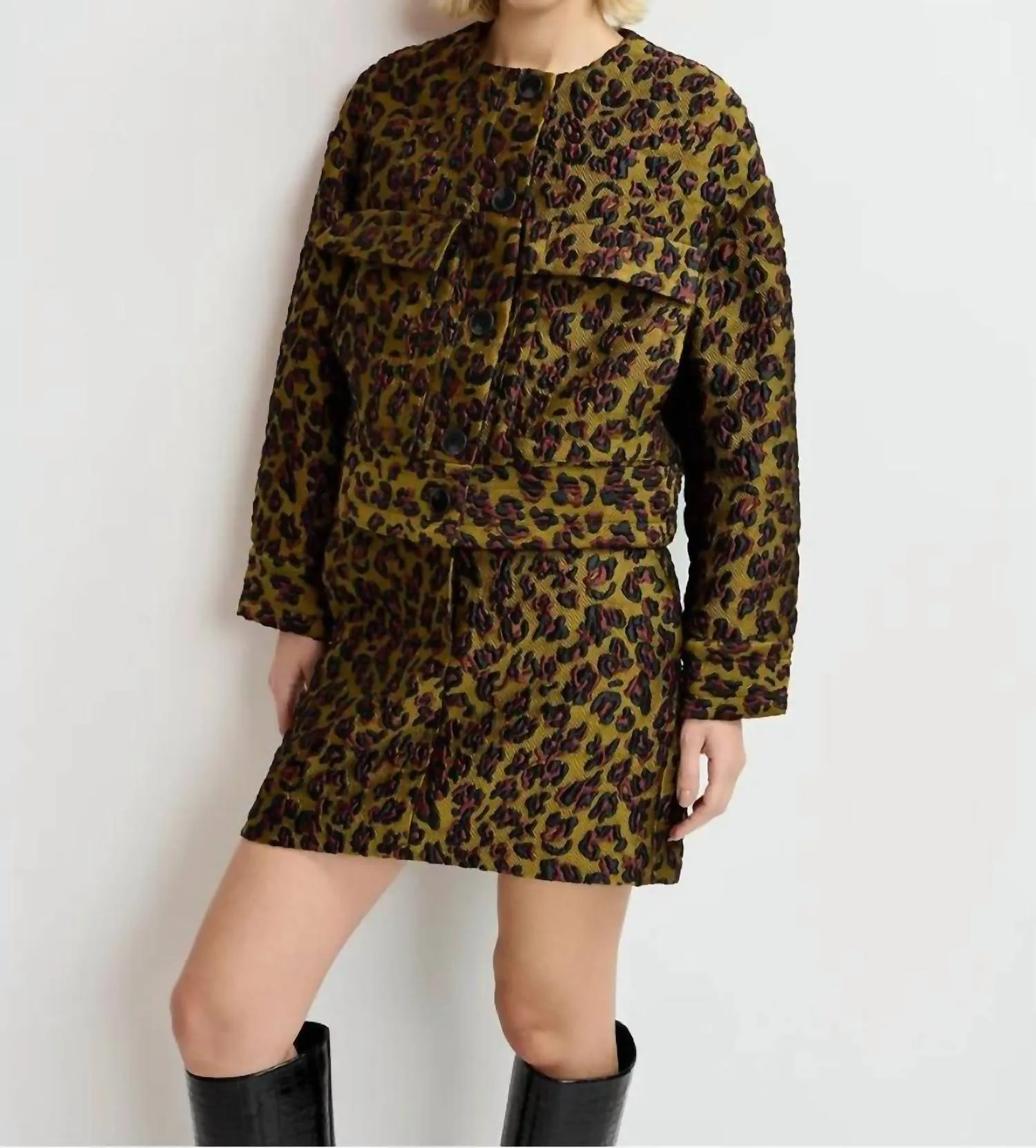 Gallant Jacquard Jacket In Leopard