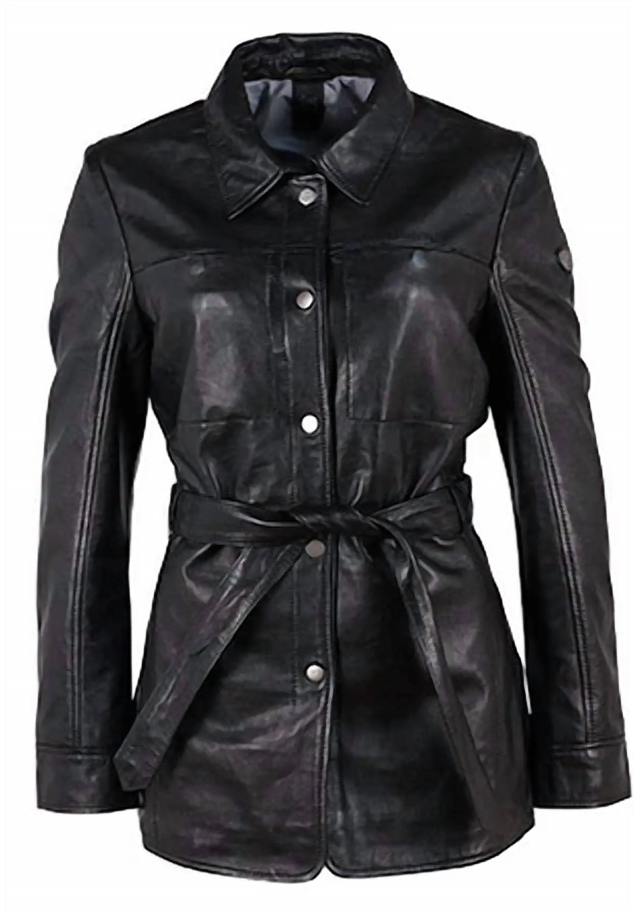 Gennie Leather Jacket In Black