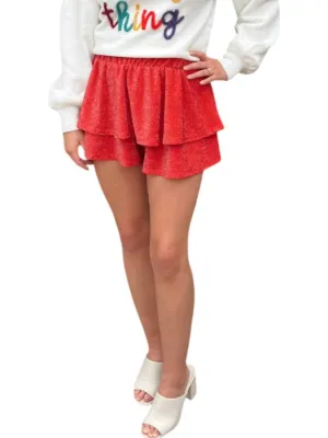 Get It Going Skort In Red