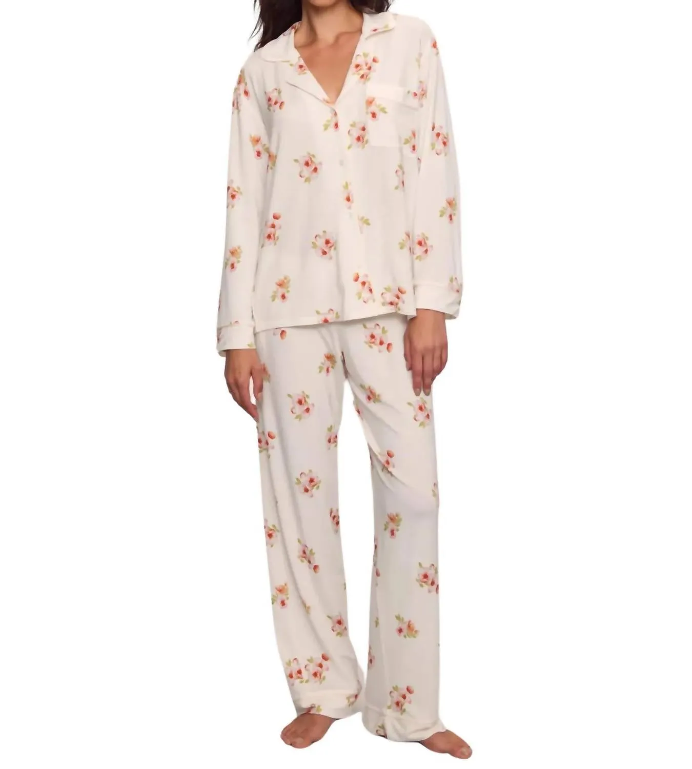 Gisele Long Pj Set In Floral Bloom
