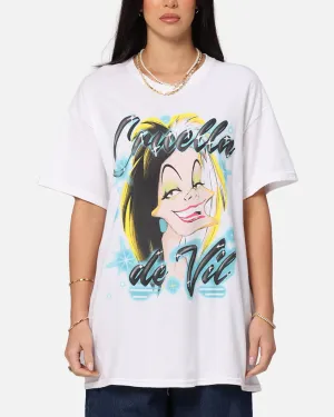 Goat Crew Disney Cruella De Vil Airbrush T-Shirt White
