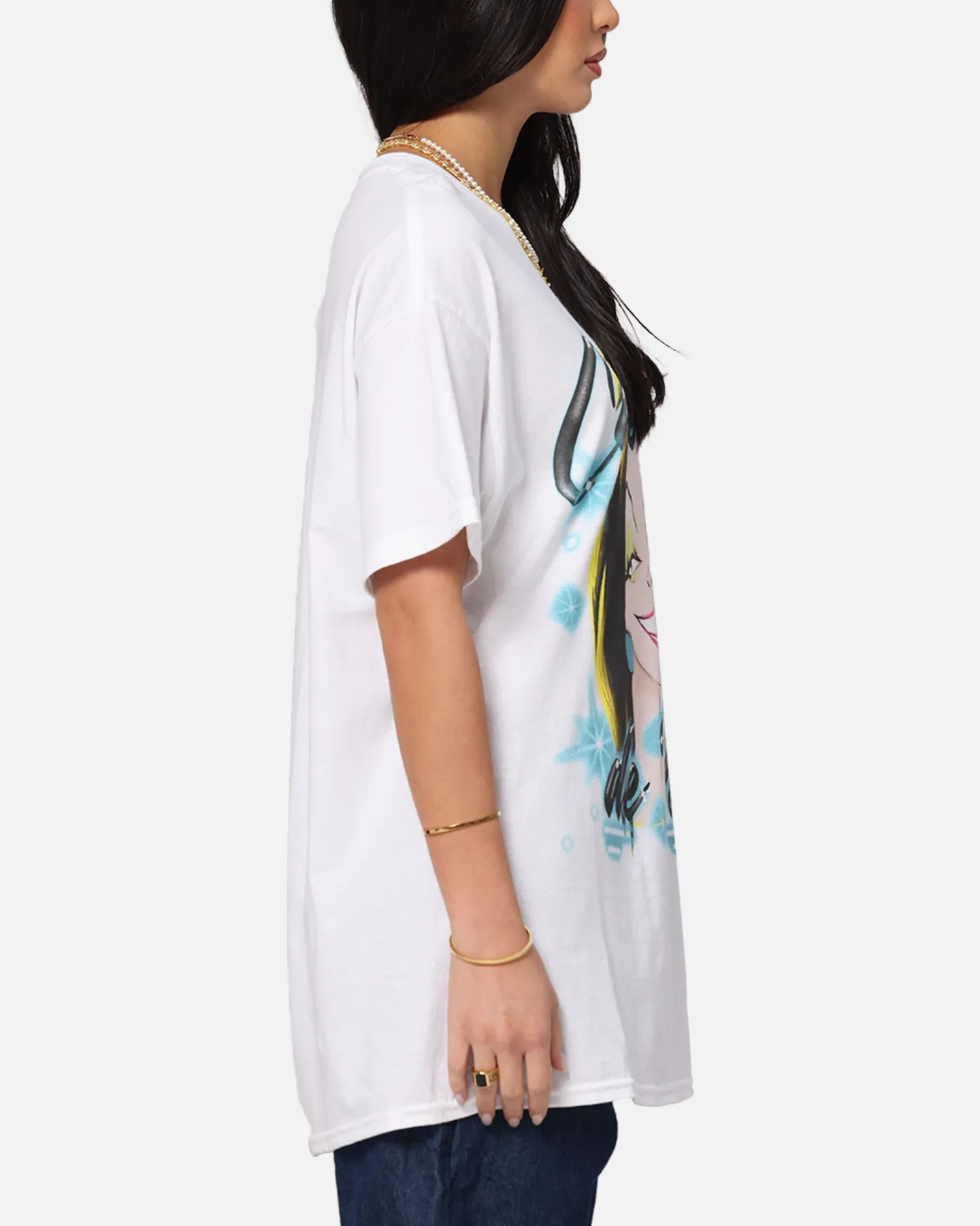 Goat Crew Disney Cruella De Vil Airbrush T-Shirt White