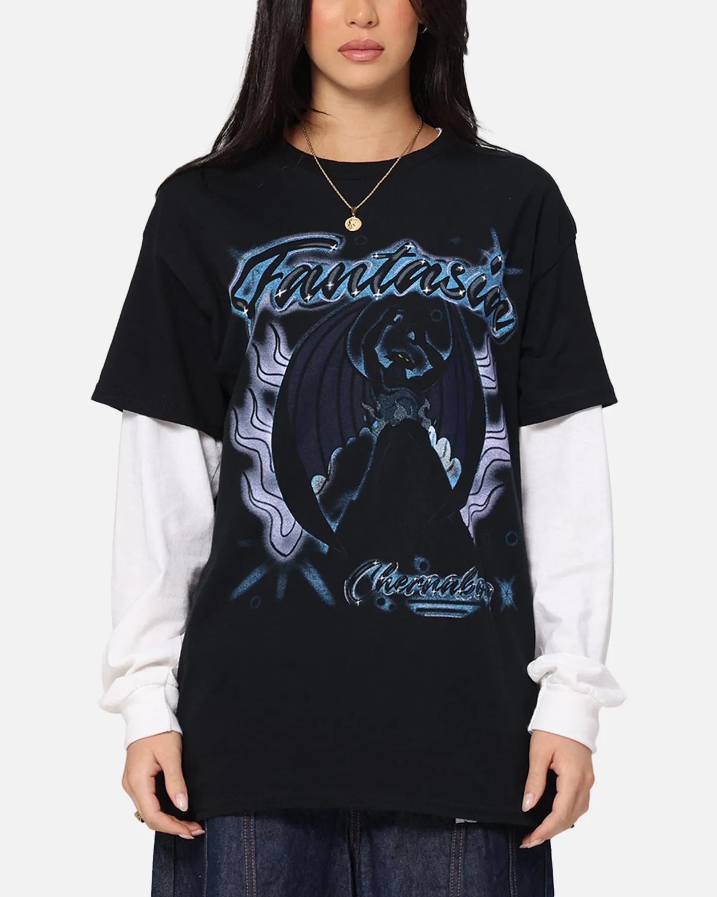 Goat Crew Disney Fantasia Chernabog Airbrush T-Shirt Black