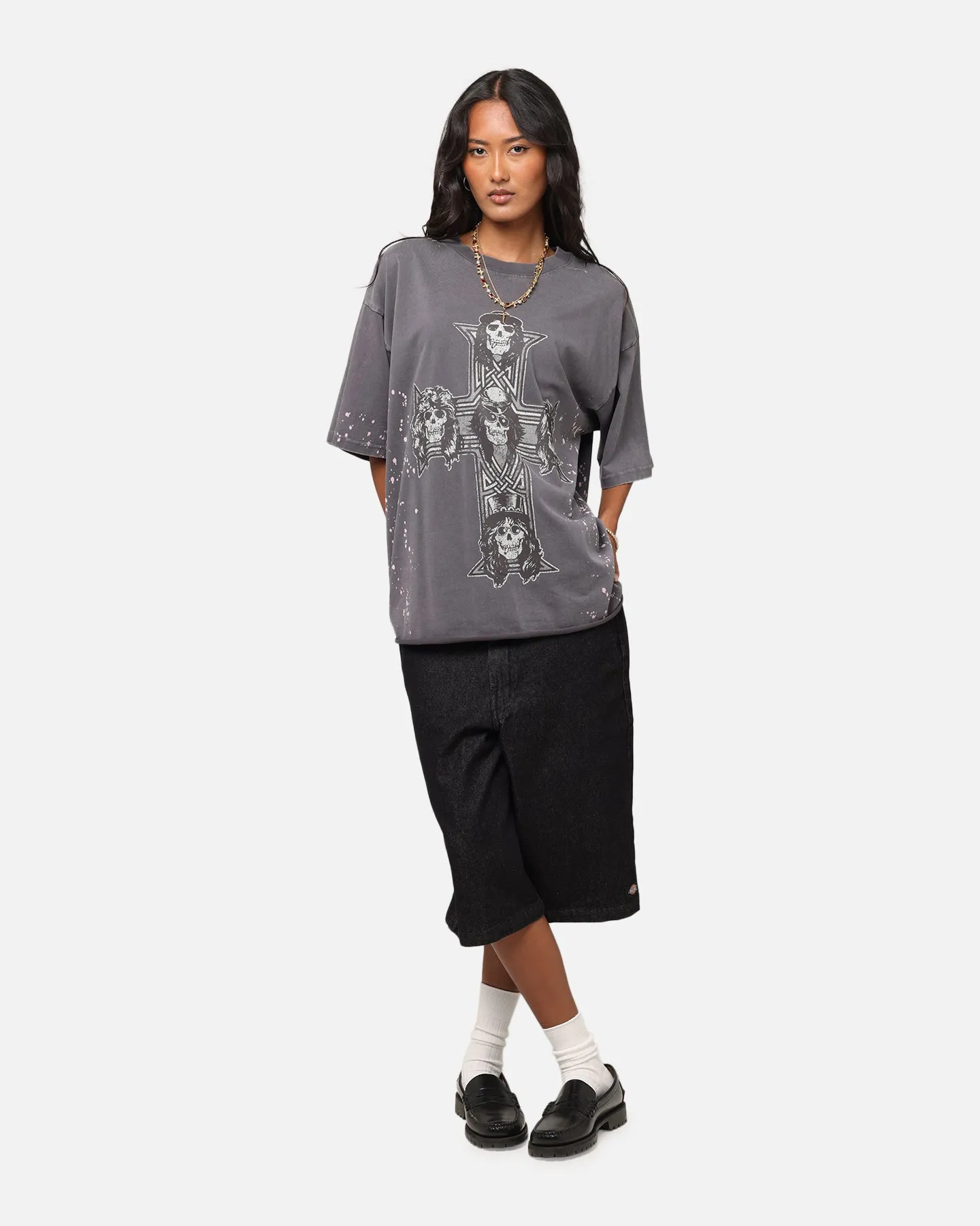 Guns N Roses Guns Cross T-Shirt Washed Black
