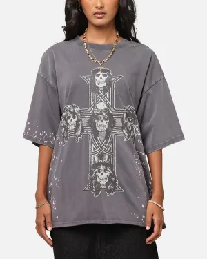 Guns N Roses Guns Cross T-Shirt Washed Black