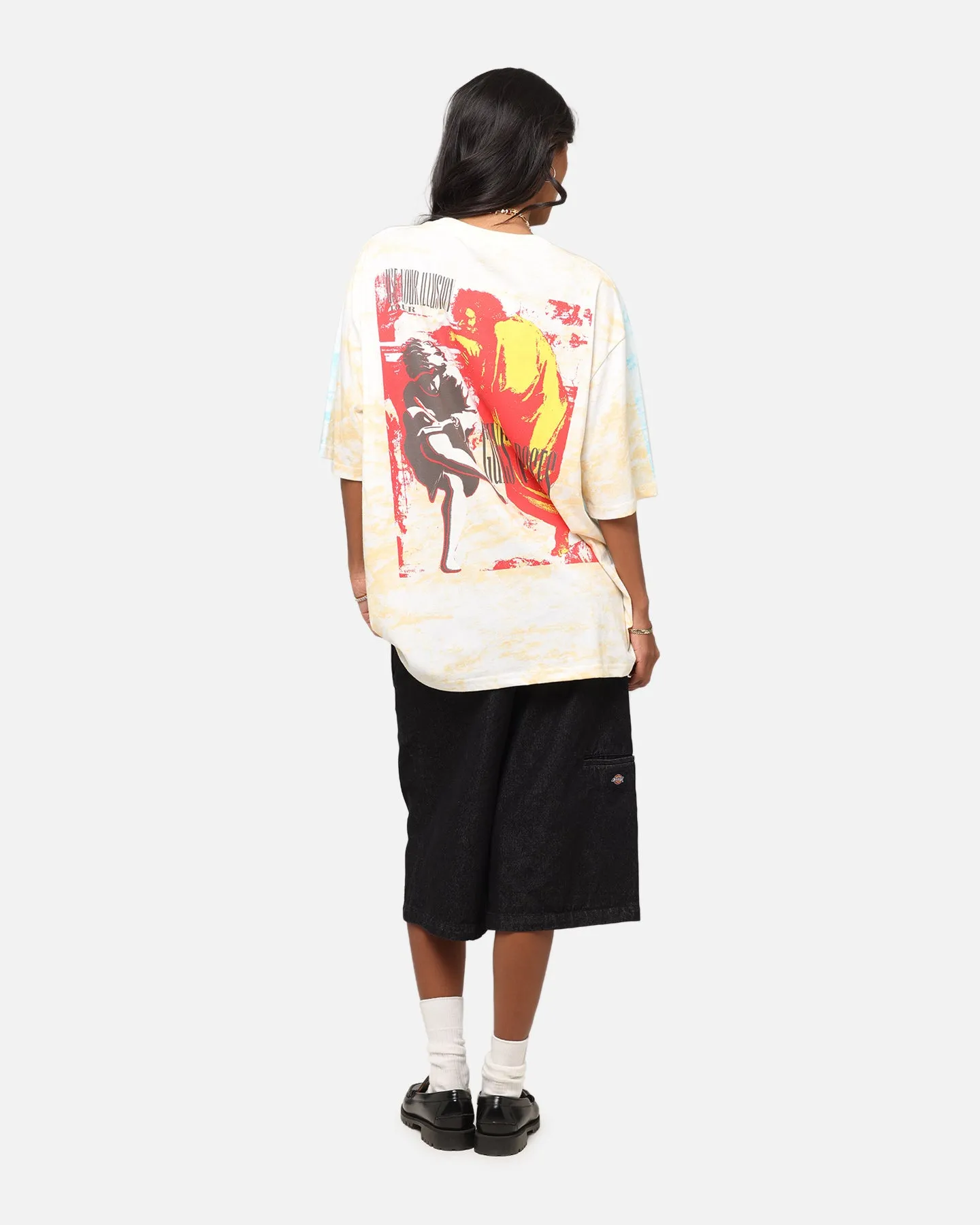 Guns N Roses Roses All Over T-Shirt Washed White