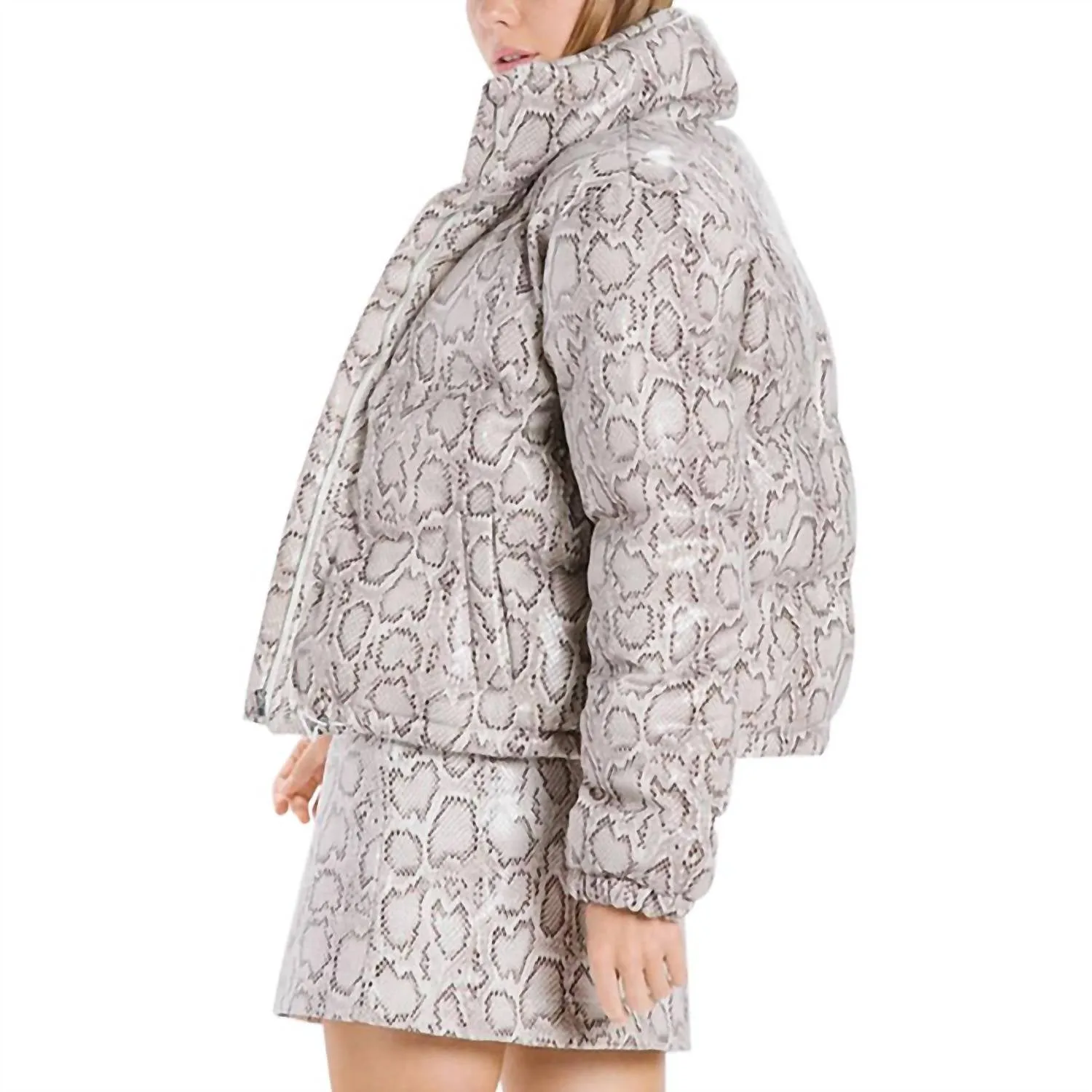 Havasu Puffer Jacket In Snakeskin Print