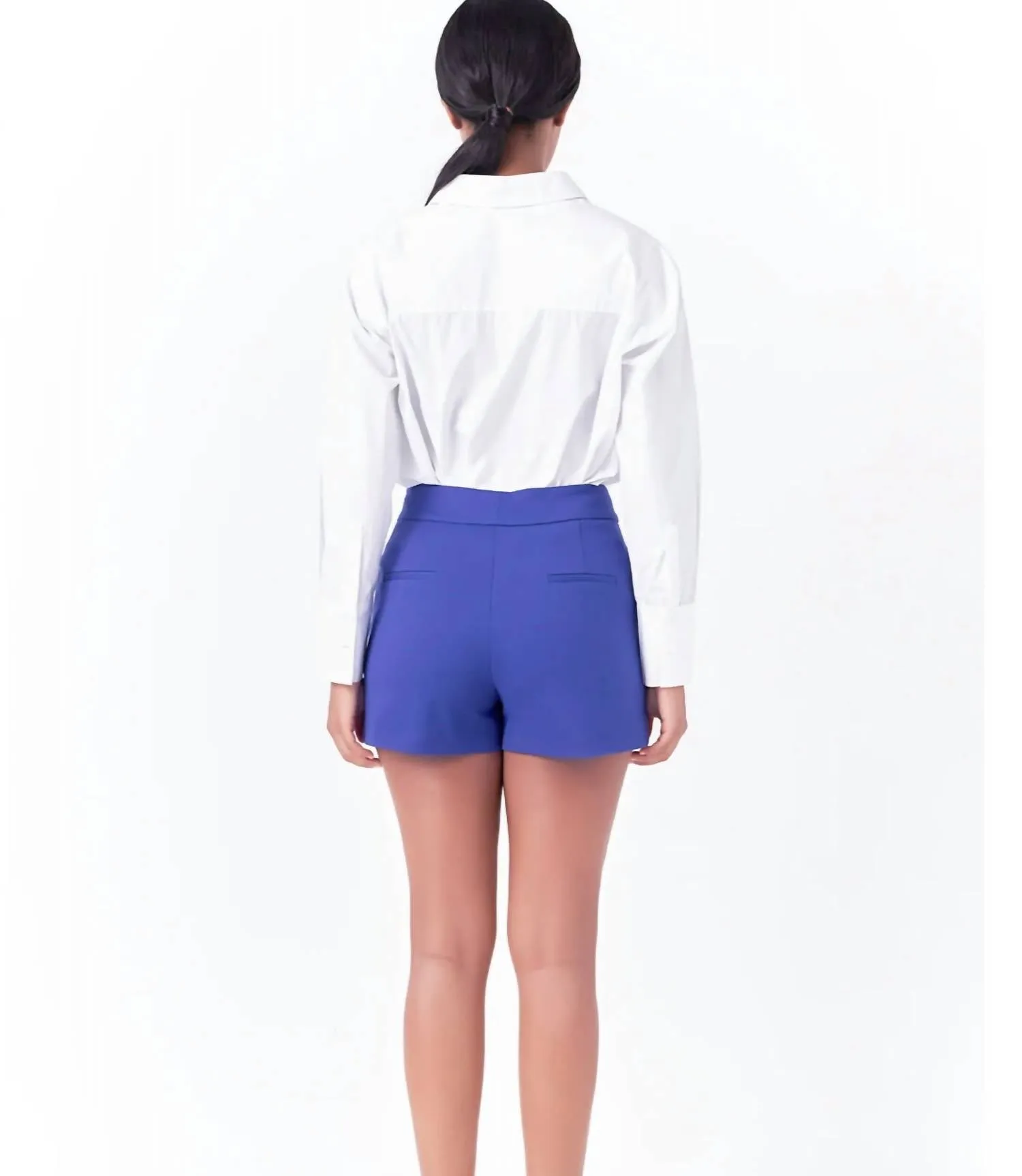 High Waisted Mini Shorts In Royal Blue