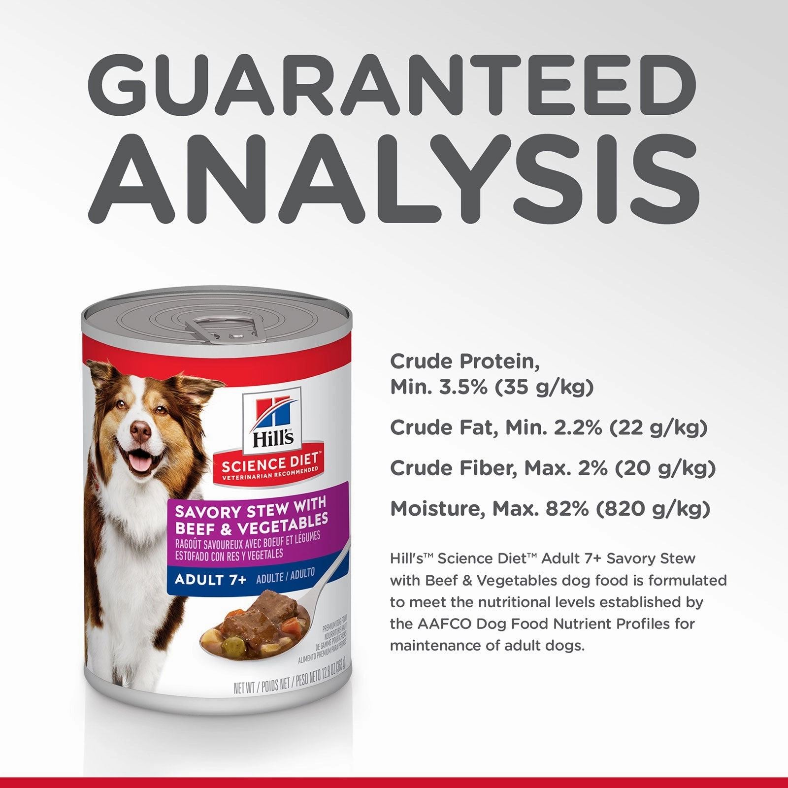Hill's Science Diet Dog Food Can Adult 7  Savoury Stew Beef & Vegetables