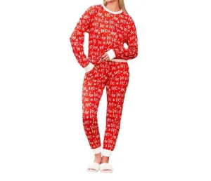 Ho Ho Ho Pajama Set In Red