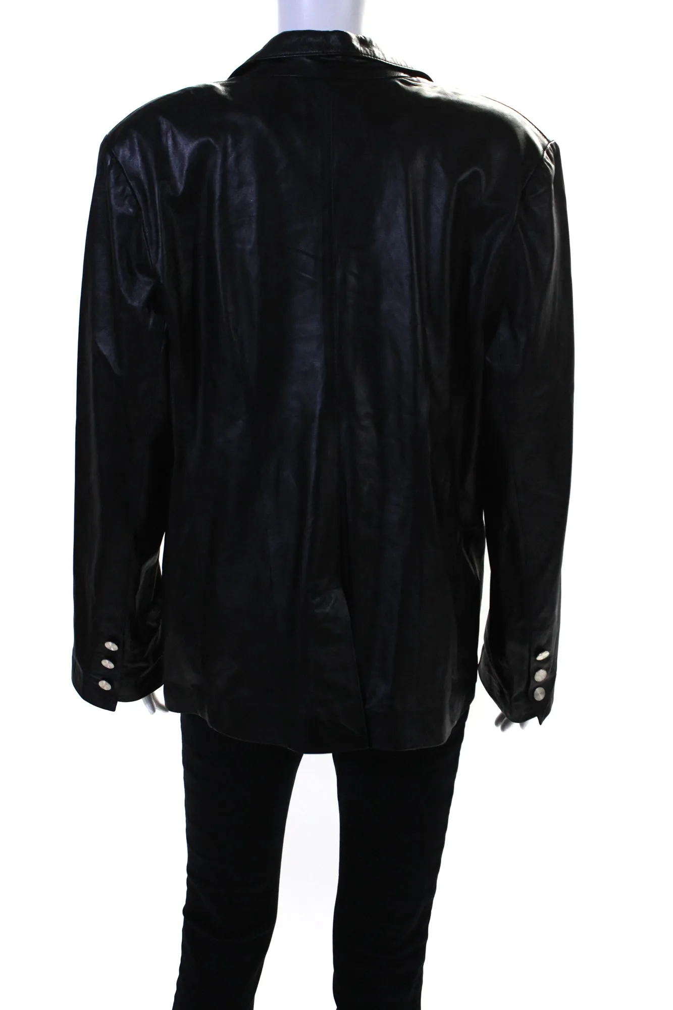 In Transit 2 Womens Leather Single Button Jacket Black