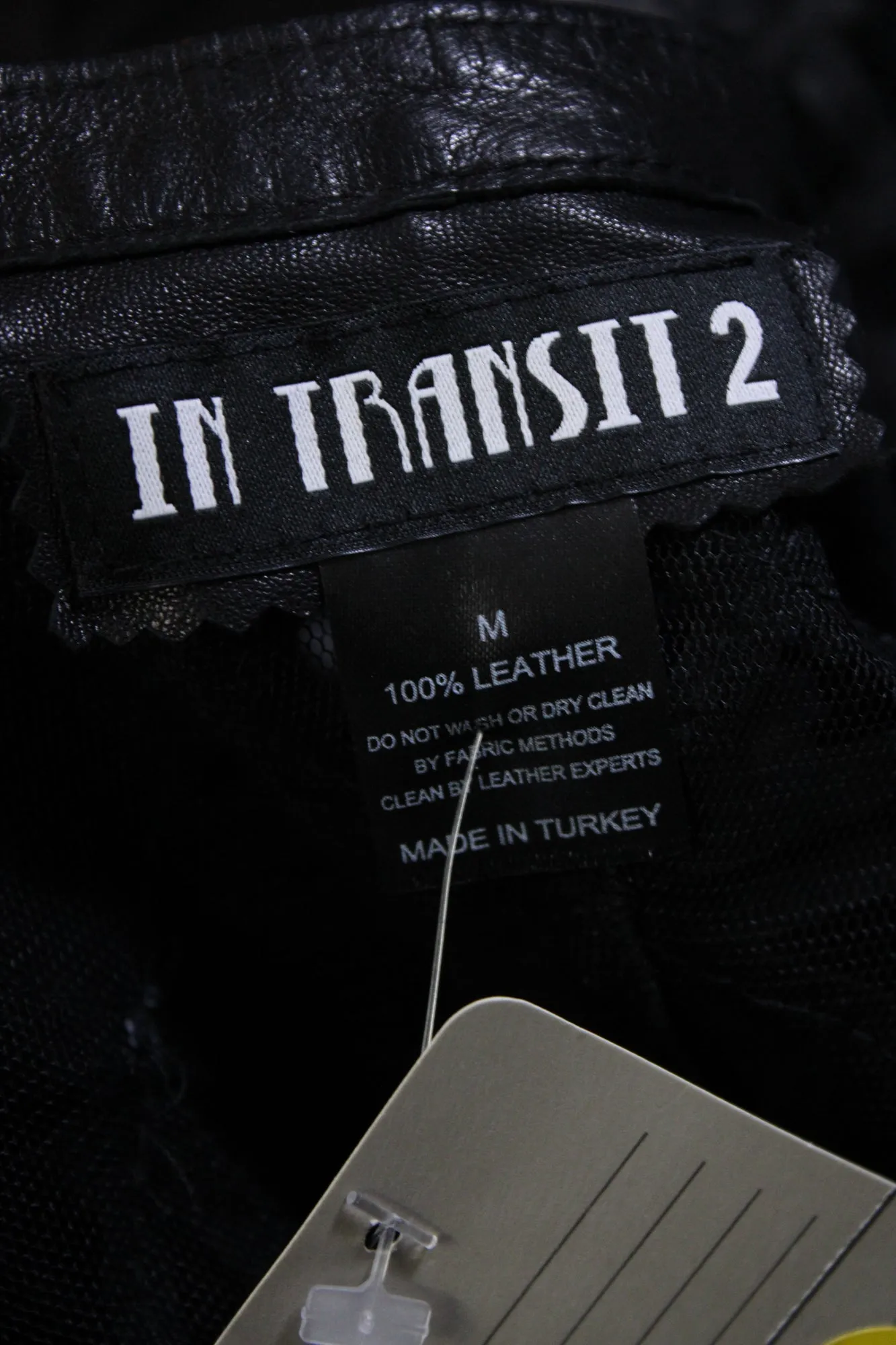 In Transit Womens Laser Cut Metallic Mesh Leather Jacket Black