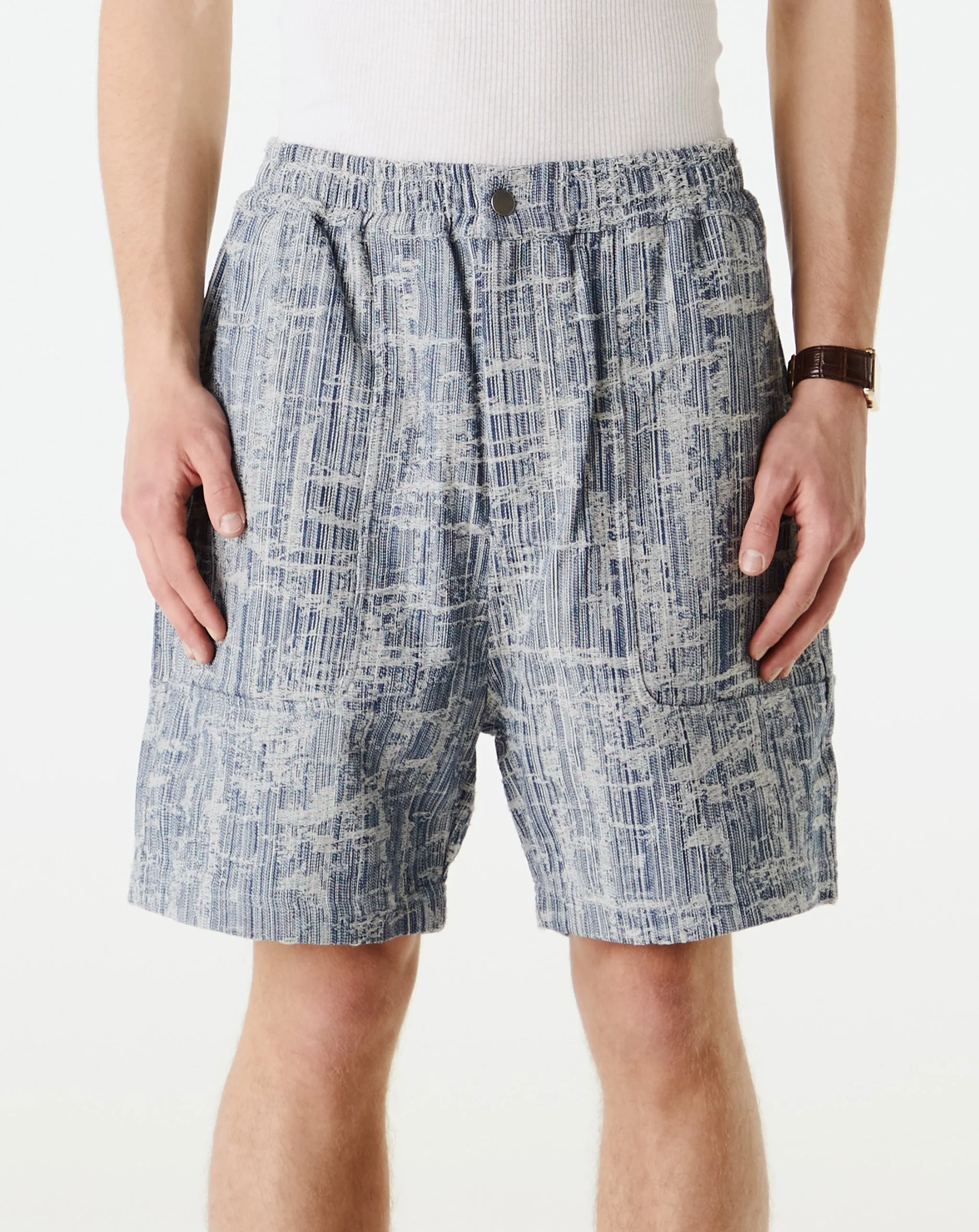 Jacquard Denim Shorts