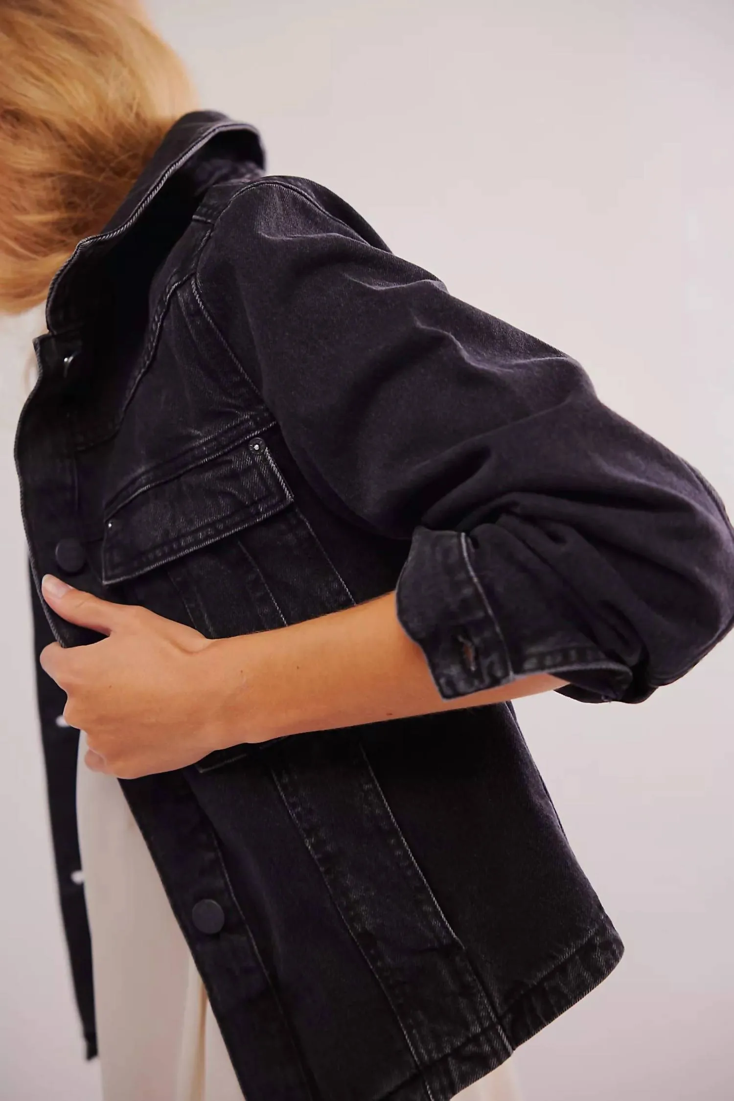 Jade Denim Jacket In Washed Black