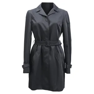 Jil Sander Belted Trench Coat in Black Viscose