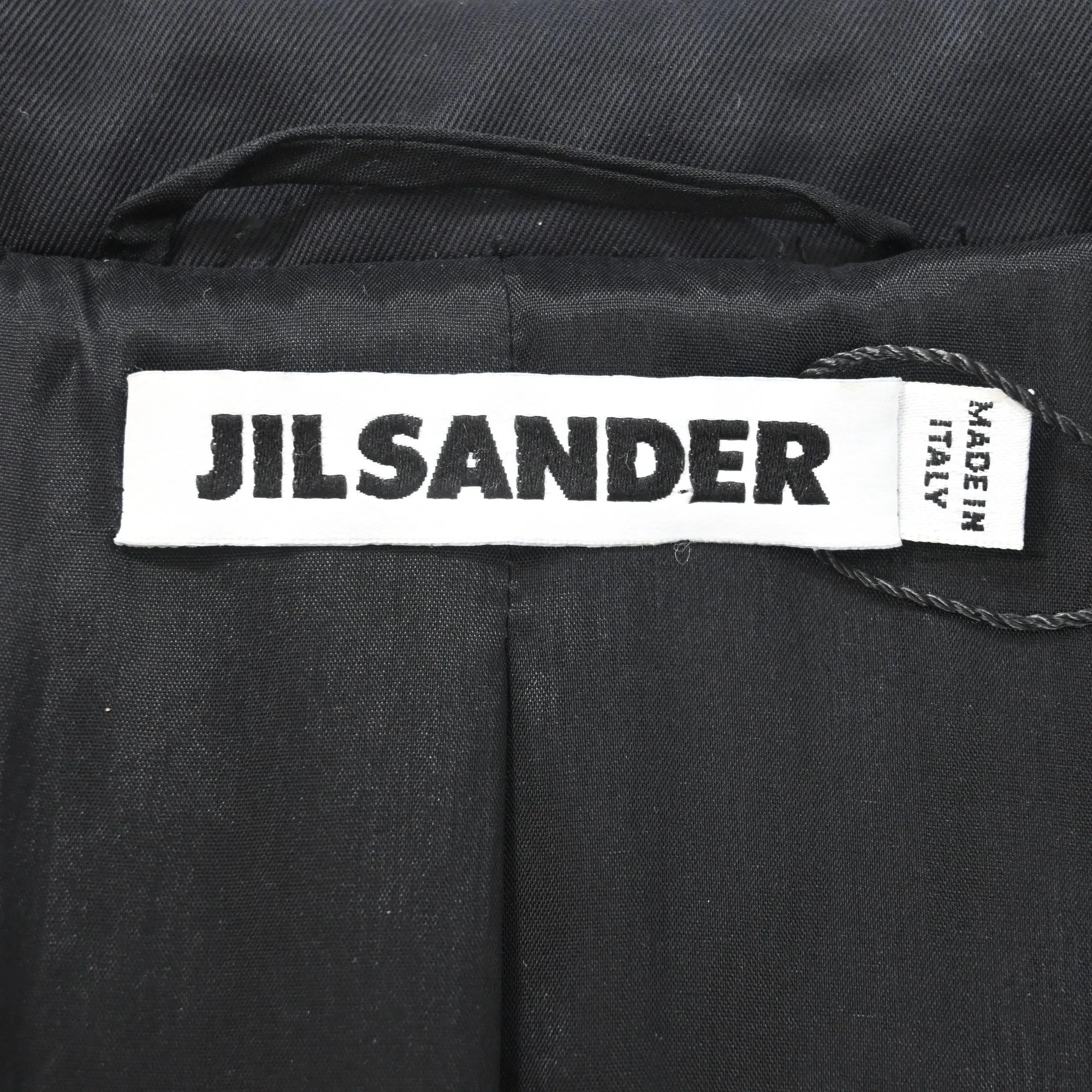 Jil Sander Belted Trench Coat in Black Viscose