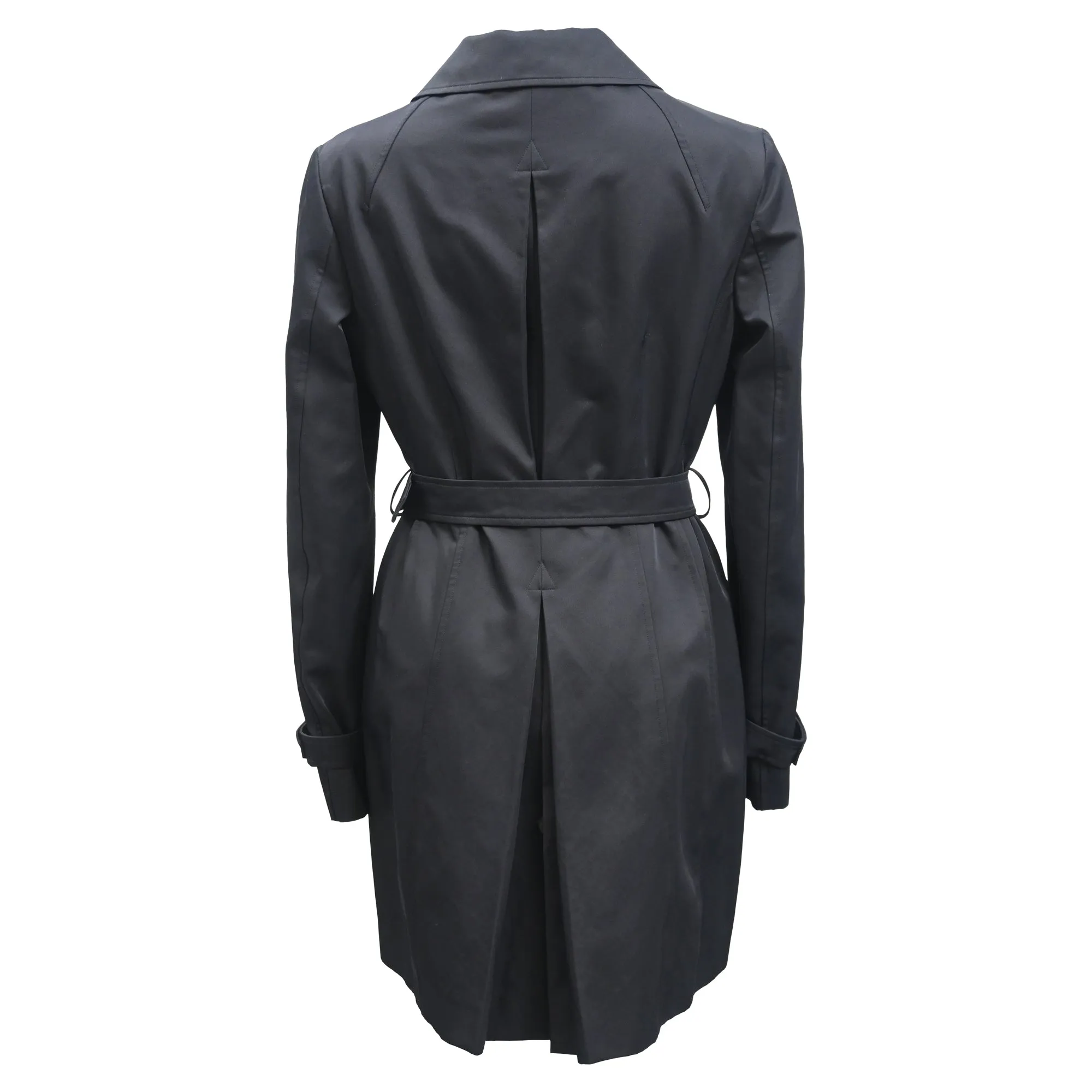 Jil Sander Belted Trench Coat in Black Viscose