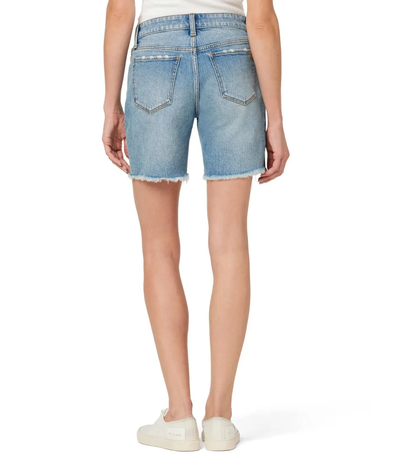 Joe's Jeans The 7 Lara Shorts Women's 26 Blue Fray Hem Bermuda Zip Fly JDM433