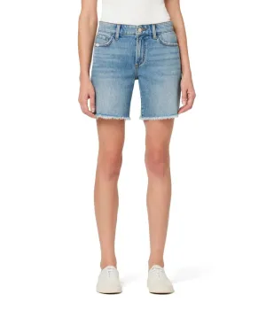 Joe's Jeans The 7 Lara Shorts Women's 26 Blue Fray Hem Bermuda Zip Fly JDM433