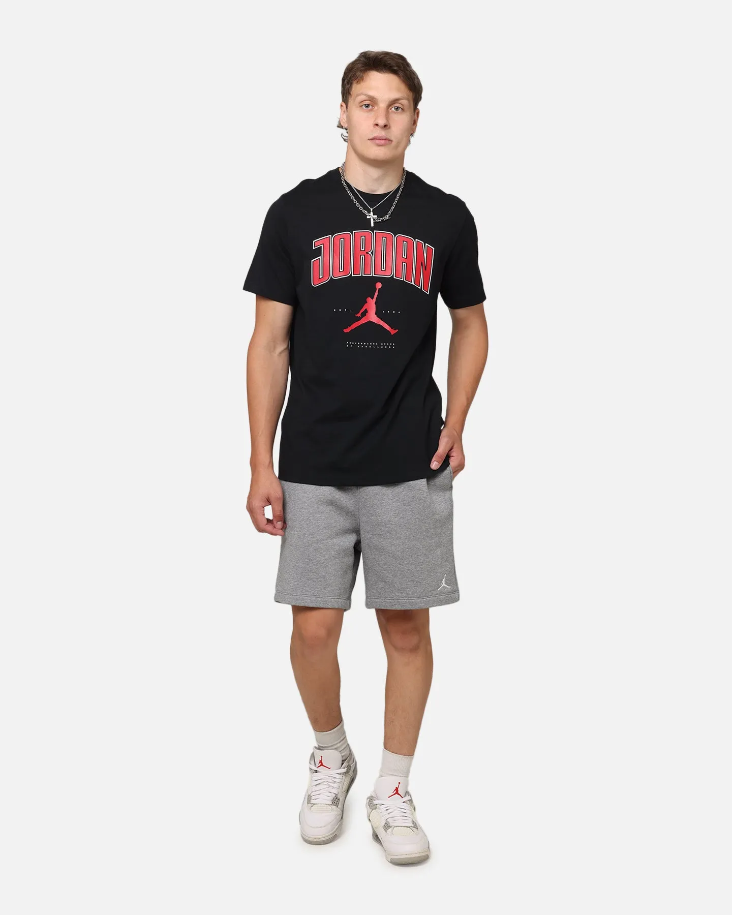 Jordan Brooklyn Fleece Shorts Carbon Heather/White