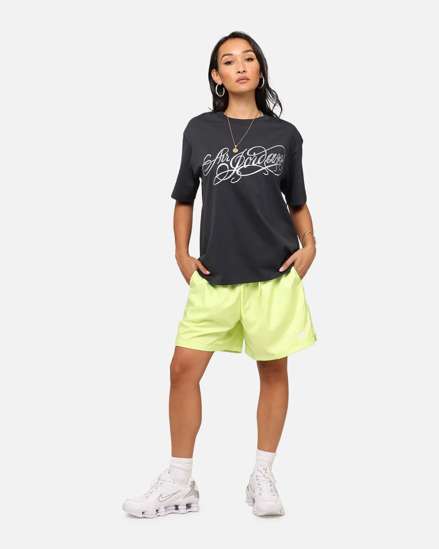 Jordan Women's Graphic Metallic T-Shirt Off Noir