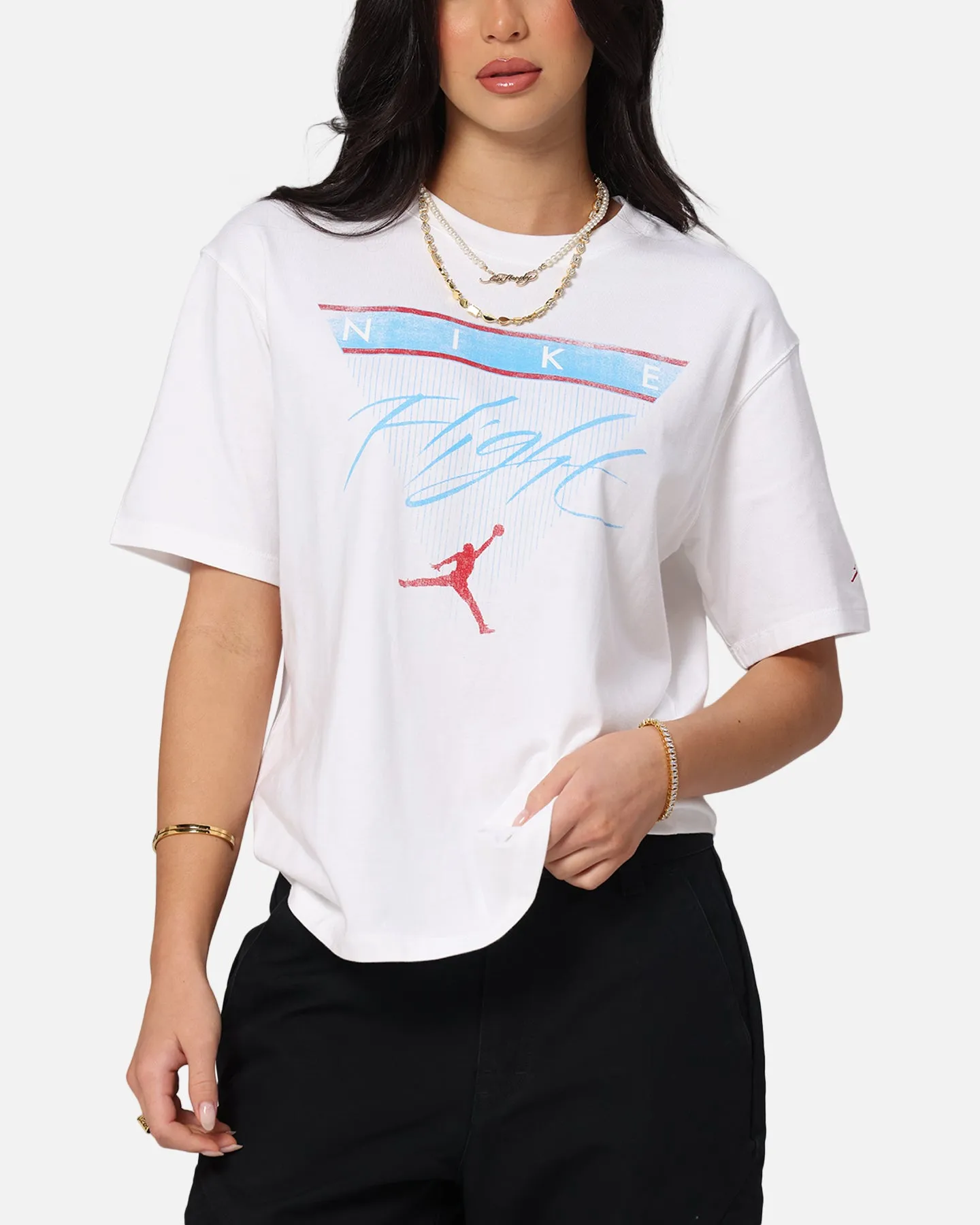 Jordan Women's Jumpman Flight Heritage Graphic T-Shirt White
