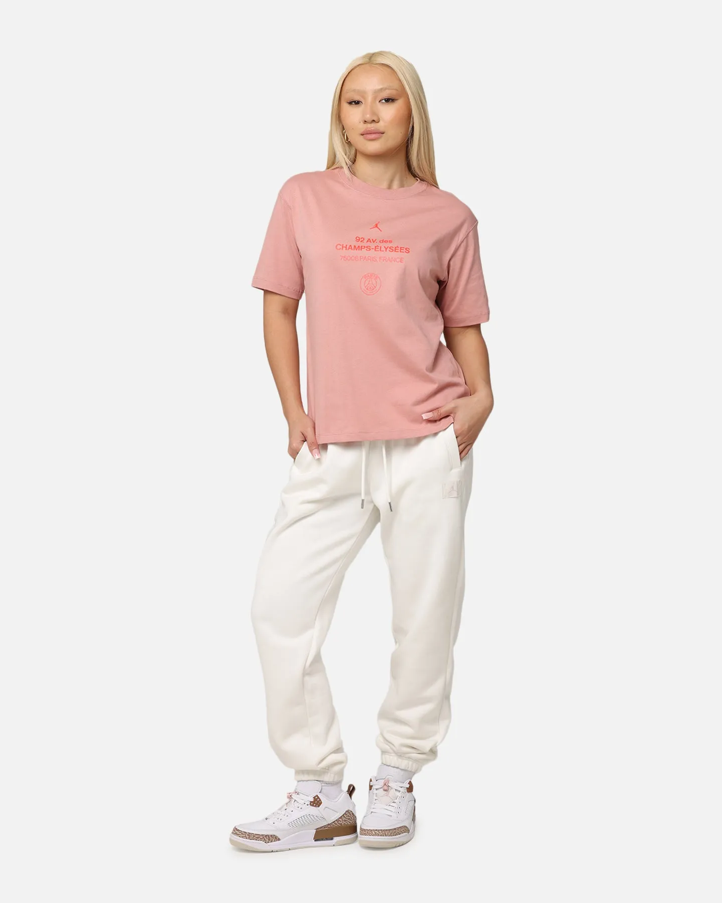 Jordan Women's Paris Saint-Germain Graphic T-Shirt Rust Pink/Infrared