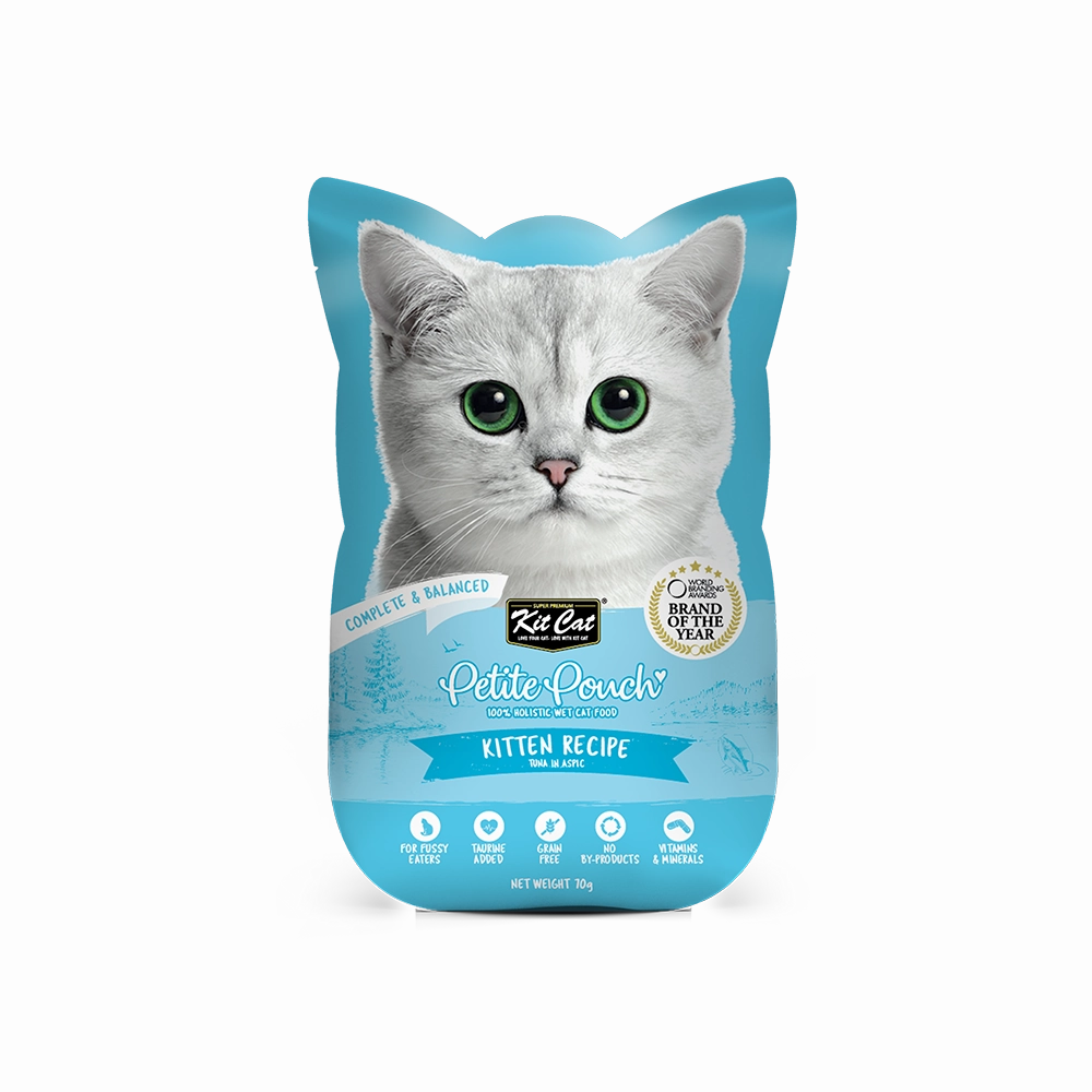 KitCat Cat Petite Pouch Complete & Balanced - Kitten Tuna in Aspic 70g