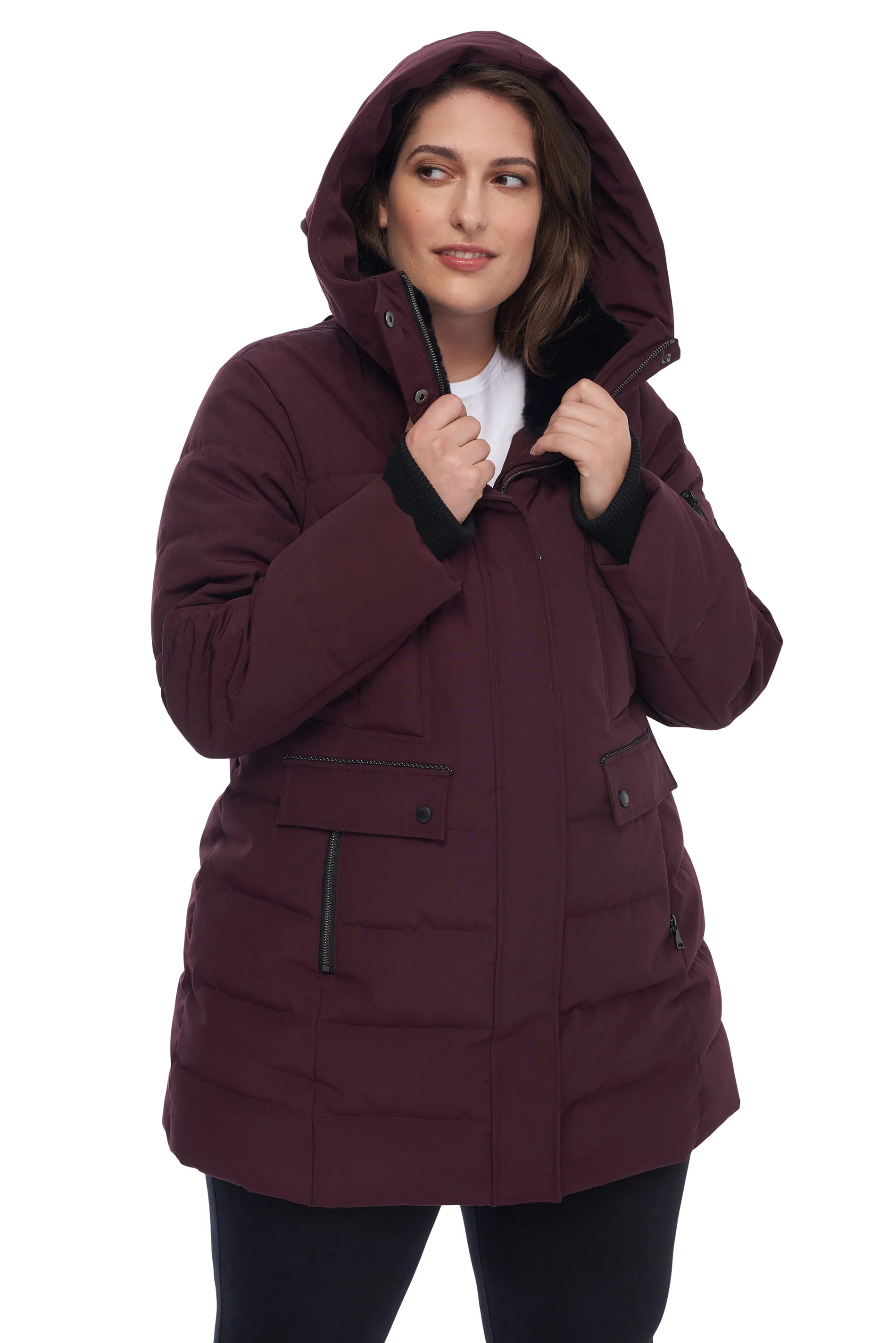 KOOTNEY PLUS | WOMEN'S VEGAN DOWN (RECYCLED) MID-LENGTH PARKA (PLUS SIZE)