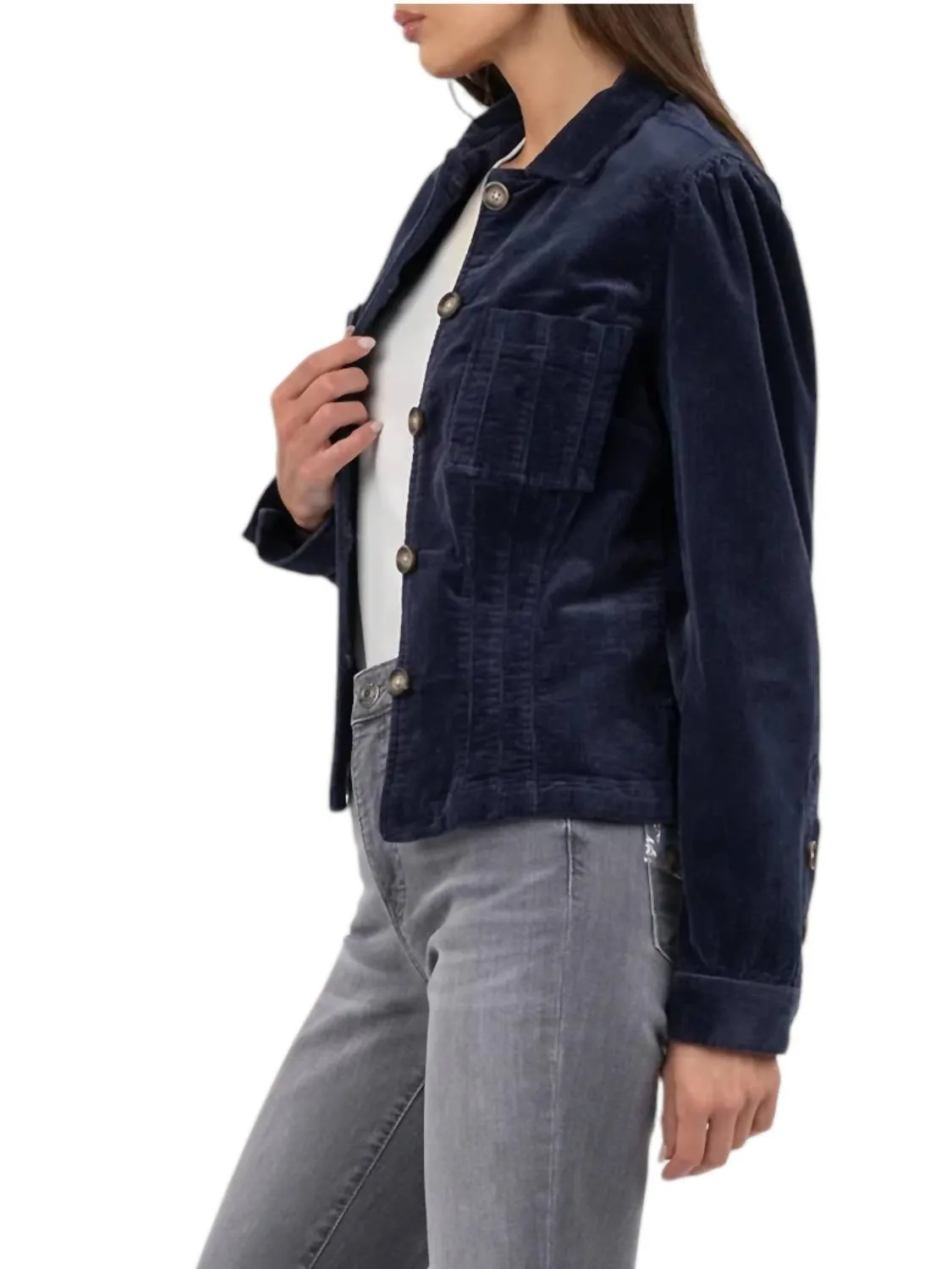 Kyra Corduroy Jacket In Navy