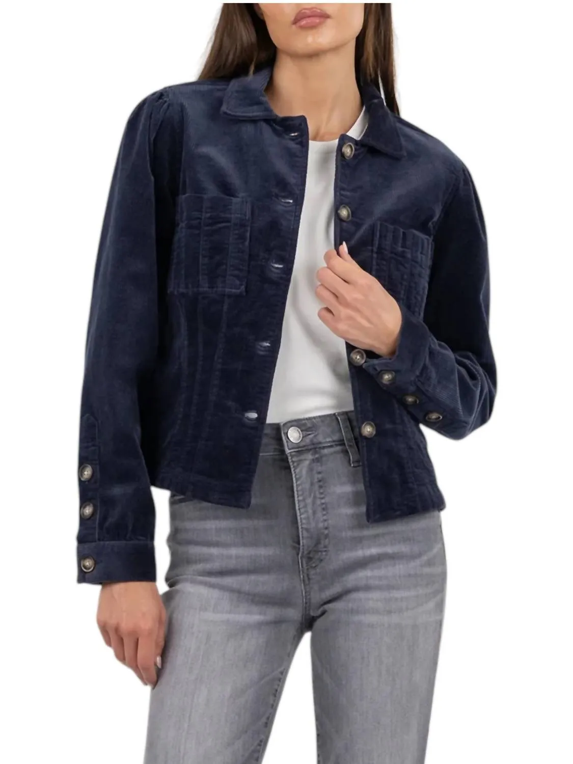 Kyra Corduroy Jacket In Navy