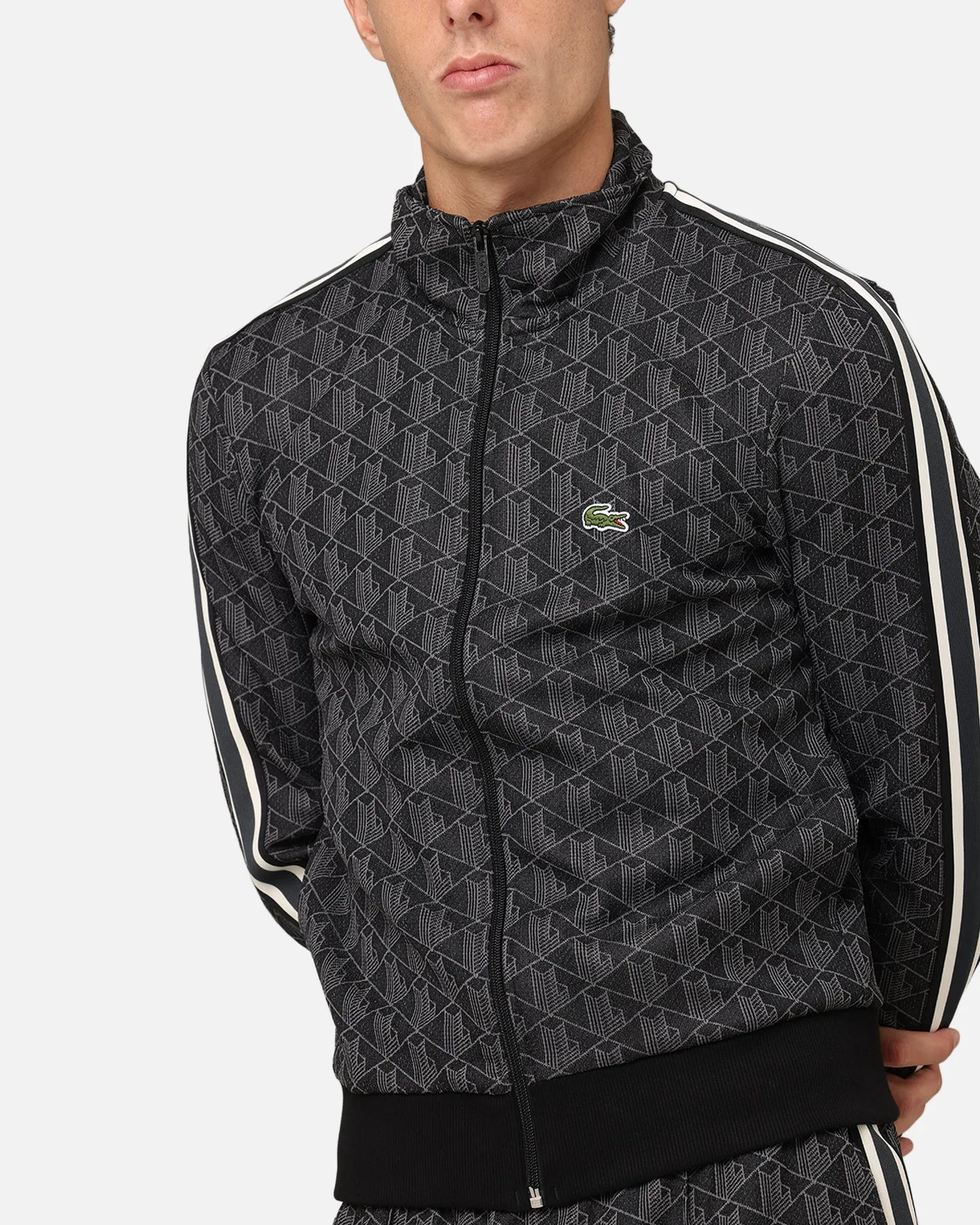 Lacoste Core Originals Monograms Track Jacket Black/Graphite