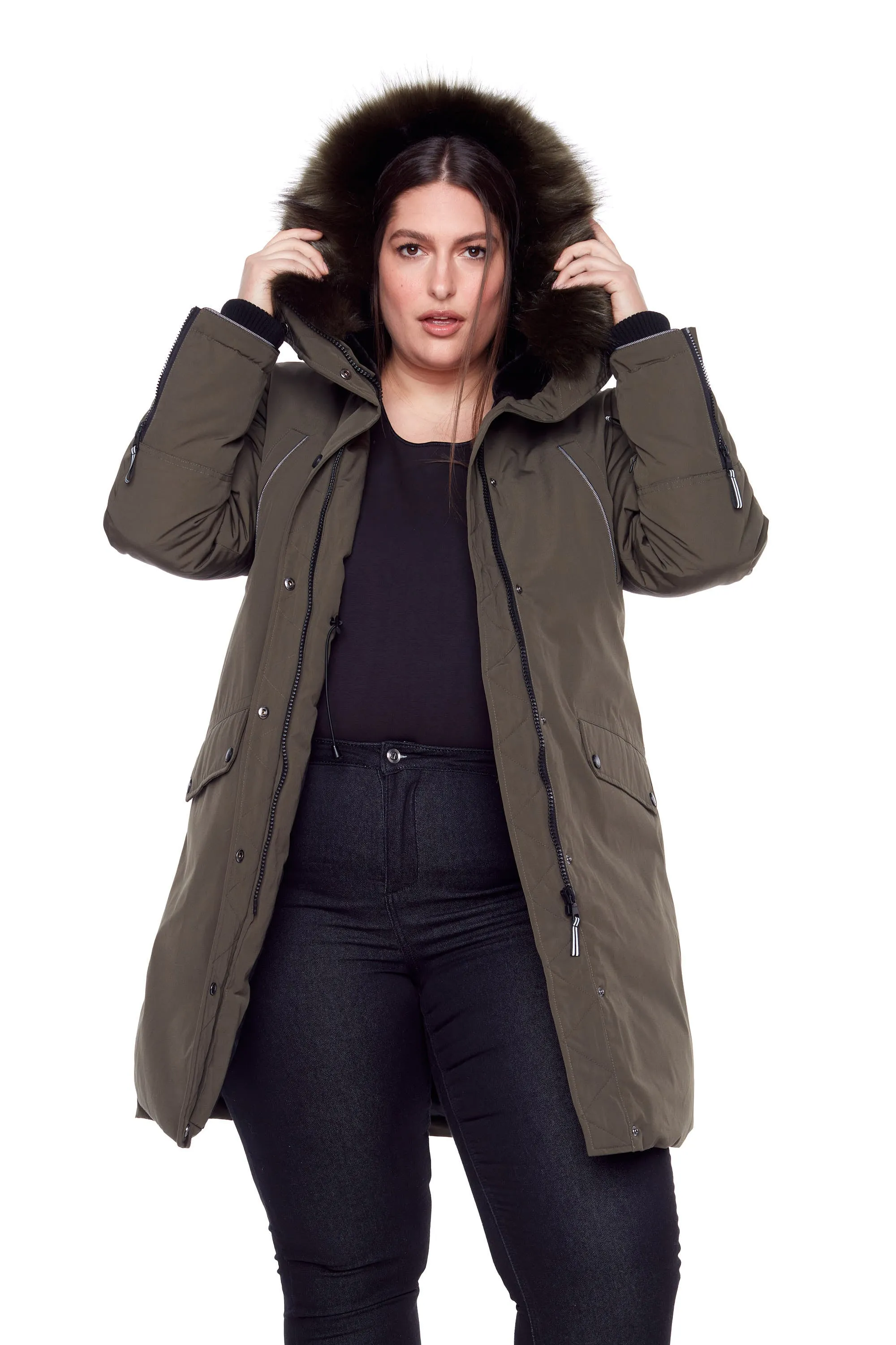 LAURENTIAN PLUS | WOMEN'S VEGAN DOWN (RECYCLED) LONG PARKA (PLUS SIZE)