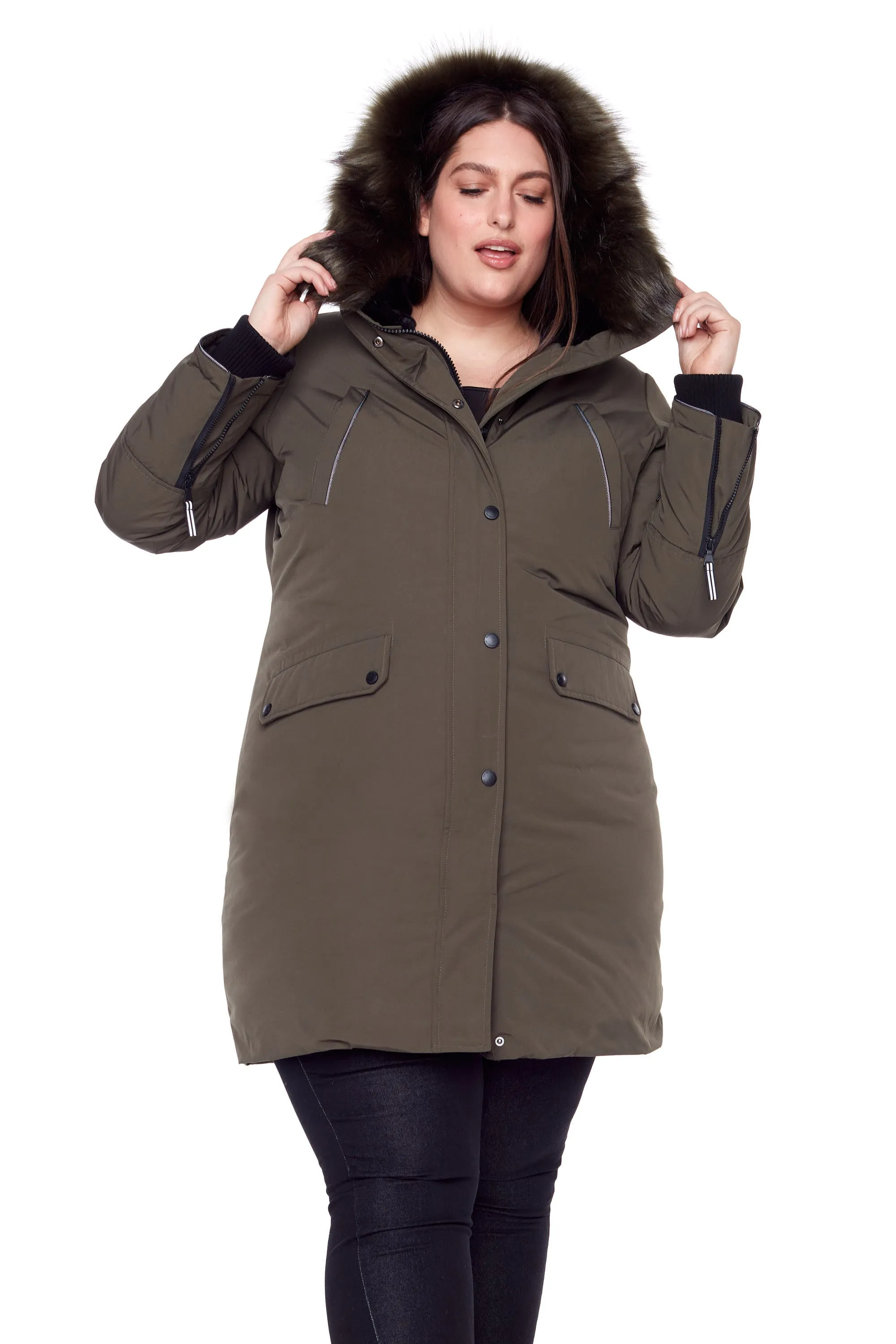 LAURENTIAN PLUS | WOMEN'S VEGAN DOWN (RECYCLED) LONG PARKA (PLUS SIZE)