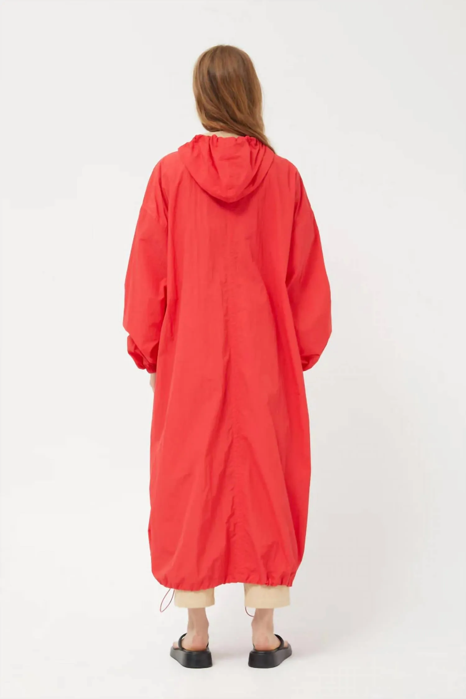 Lightweight Trench Coat In Tomato Red