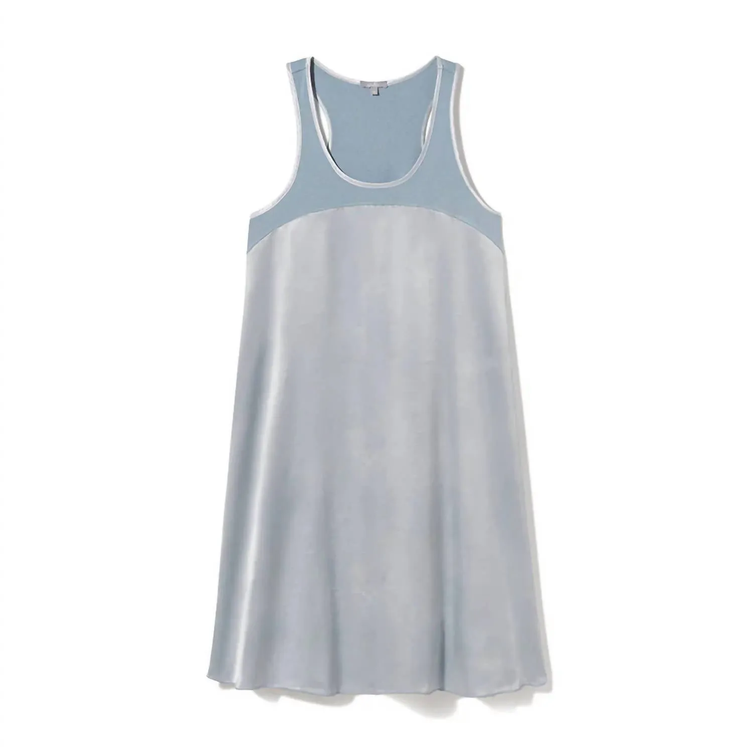 Lindsay Satin Night Gown In Morning Blue