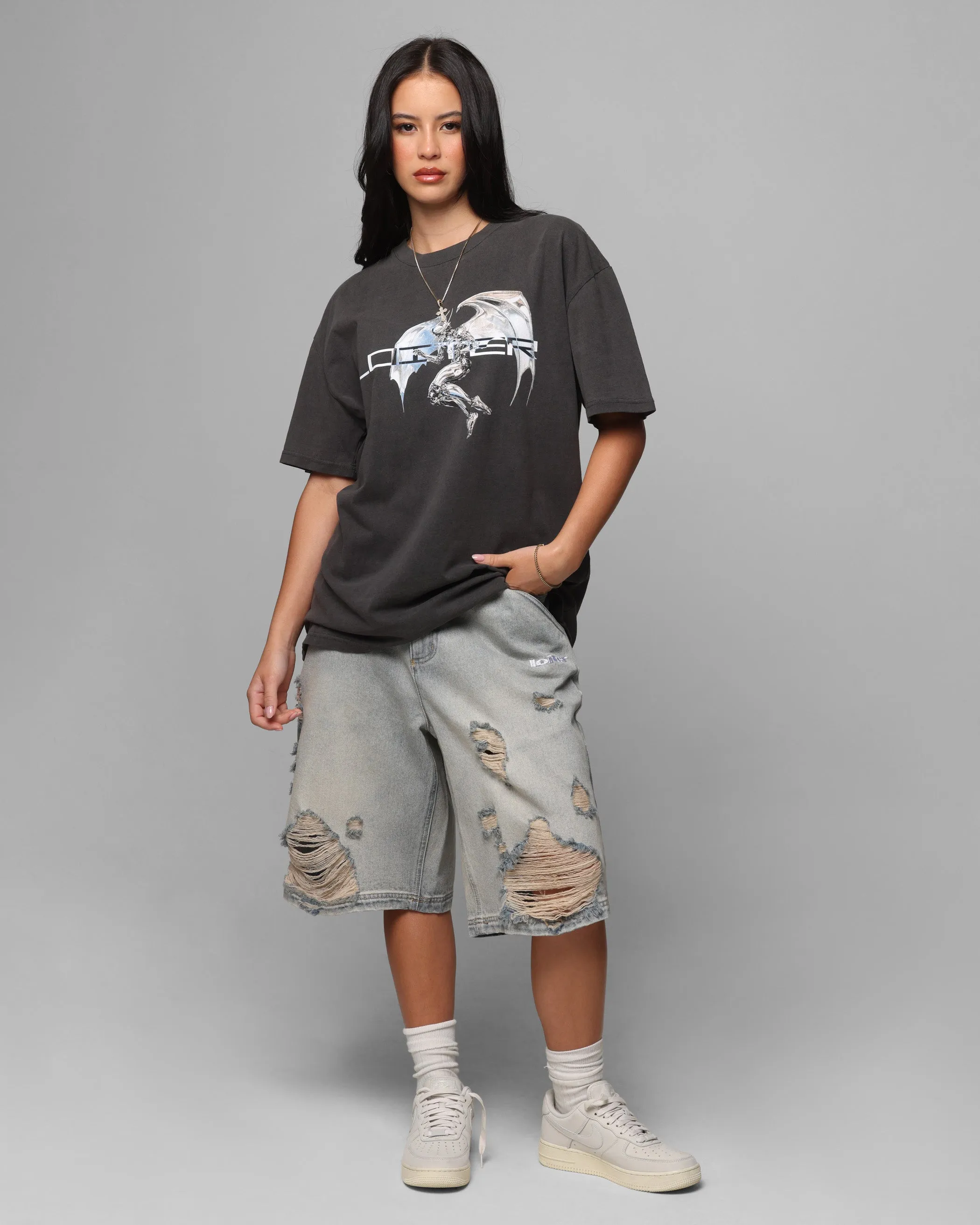 Loiter Chrome Deceiver T-Shirt Black Wash