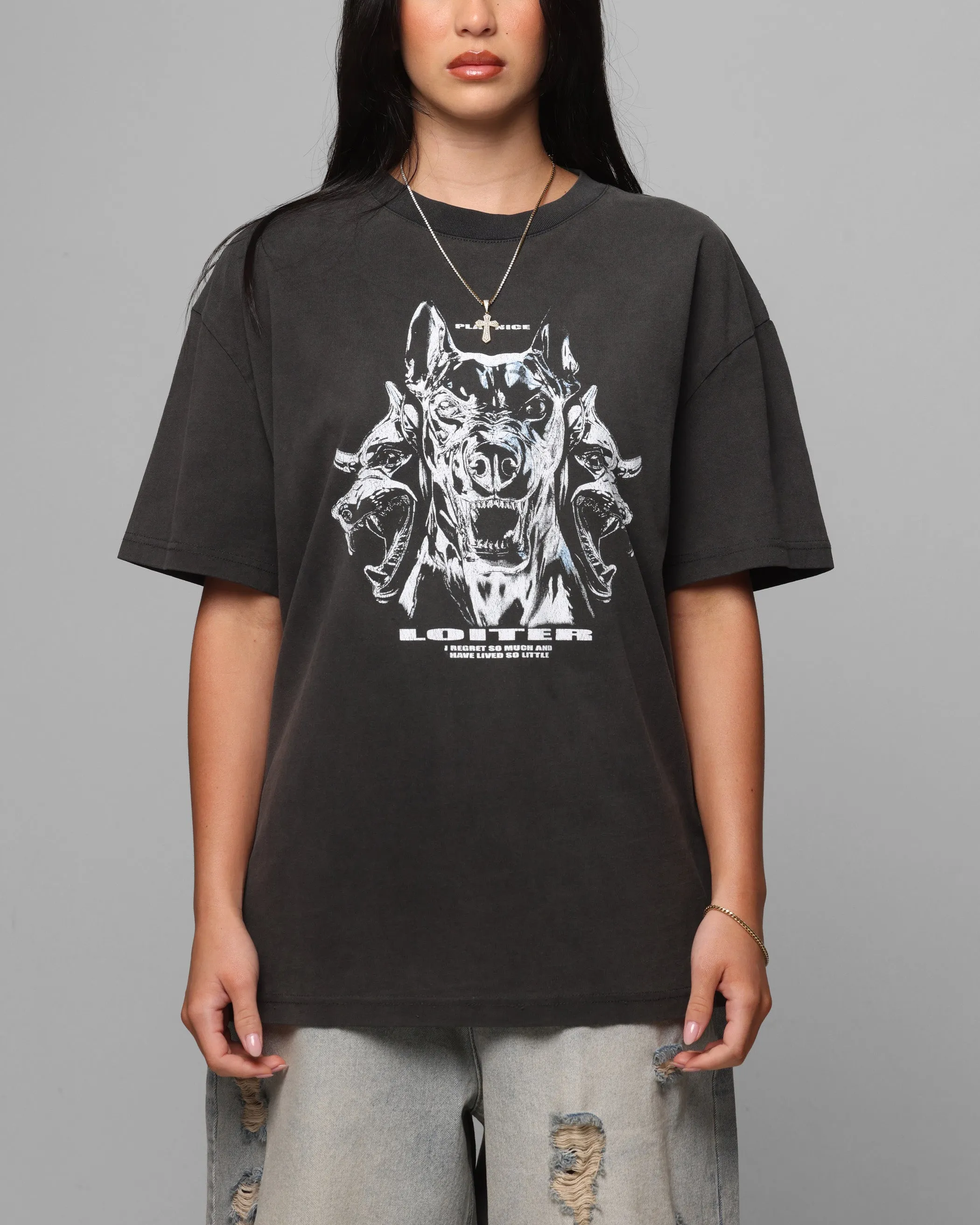 Loiter Chrome Dogs Vintage T-Shirt Black Wash