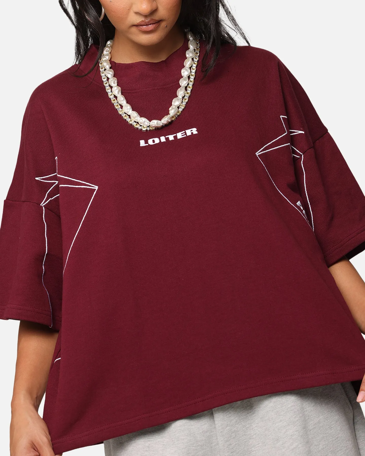 Loiter Dark Performance T-Shirt Burgandy