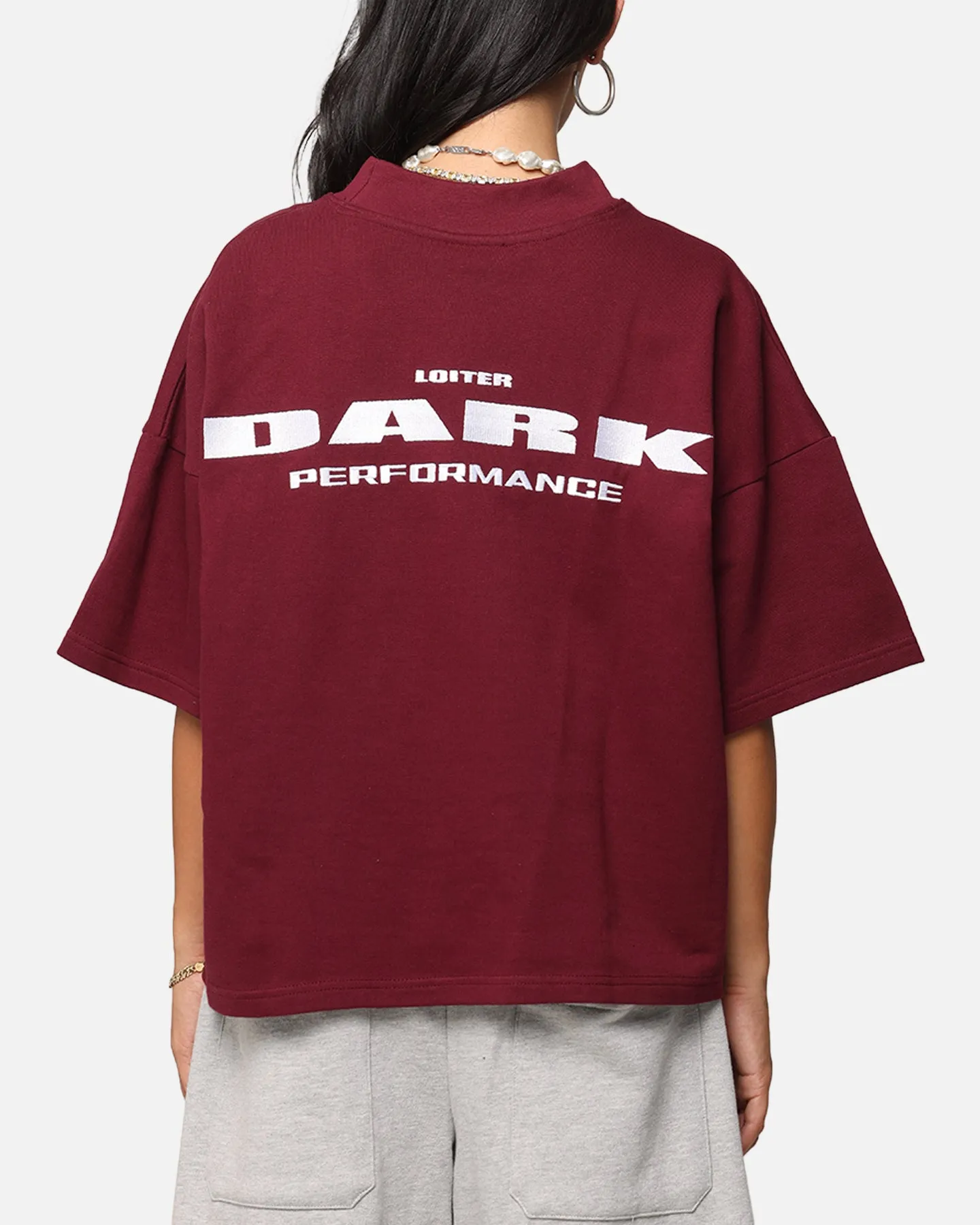 Loiter Dark Performance T-Shirt Burgandy