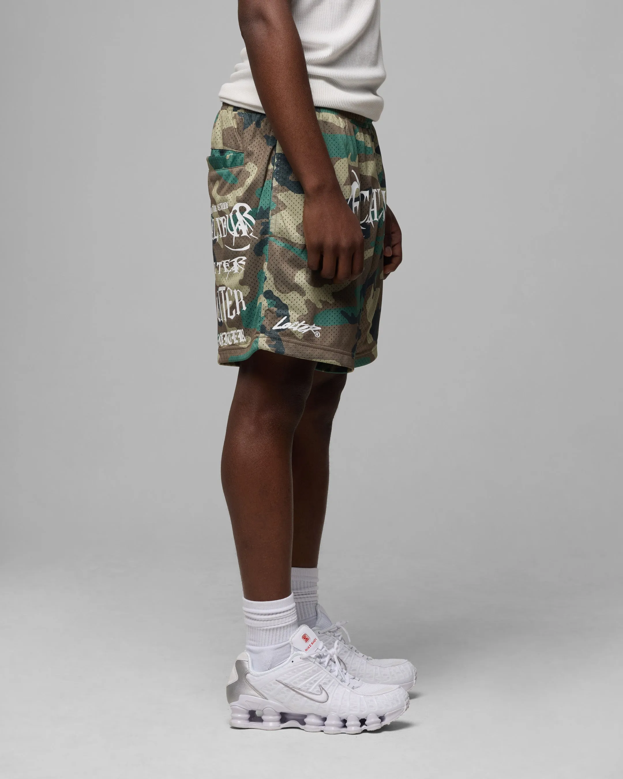 Loiter Excalibur Mesh Shorts Woodland Camo