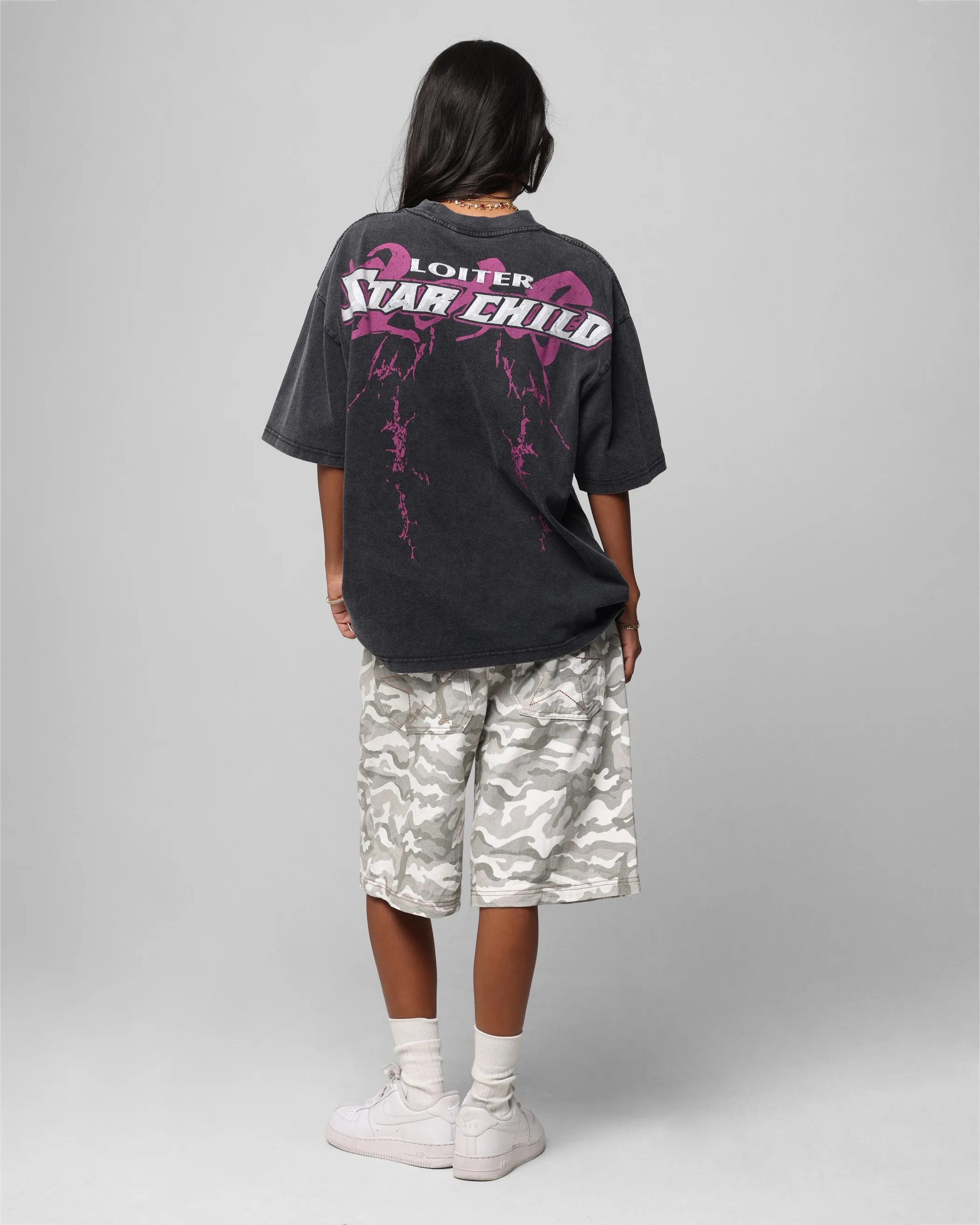 Loiter Midnight Widow Vintage T-Shirt Washed Black