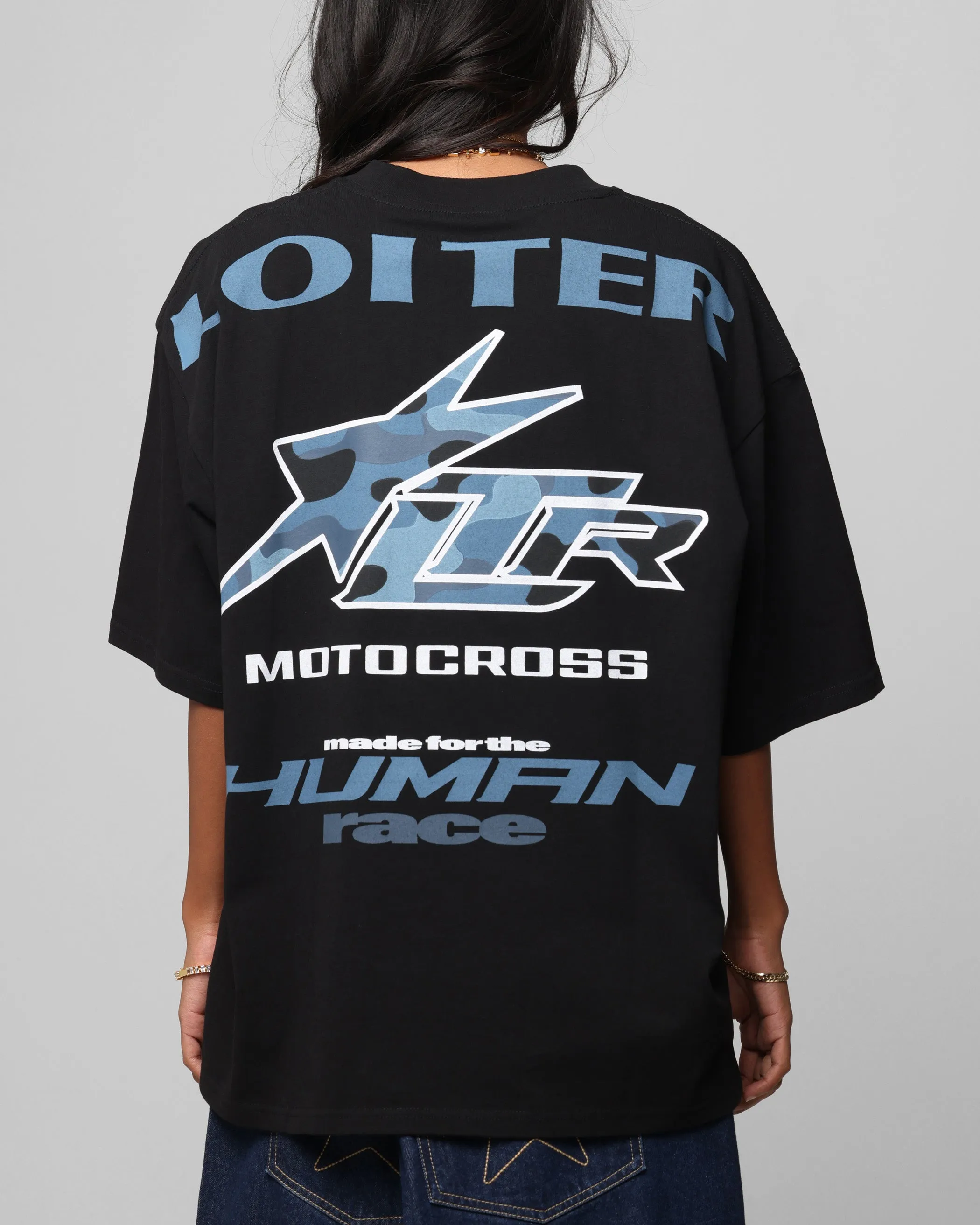 Loiter Motocross Vintage T-Shirt Black/Navy Blue