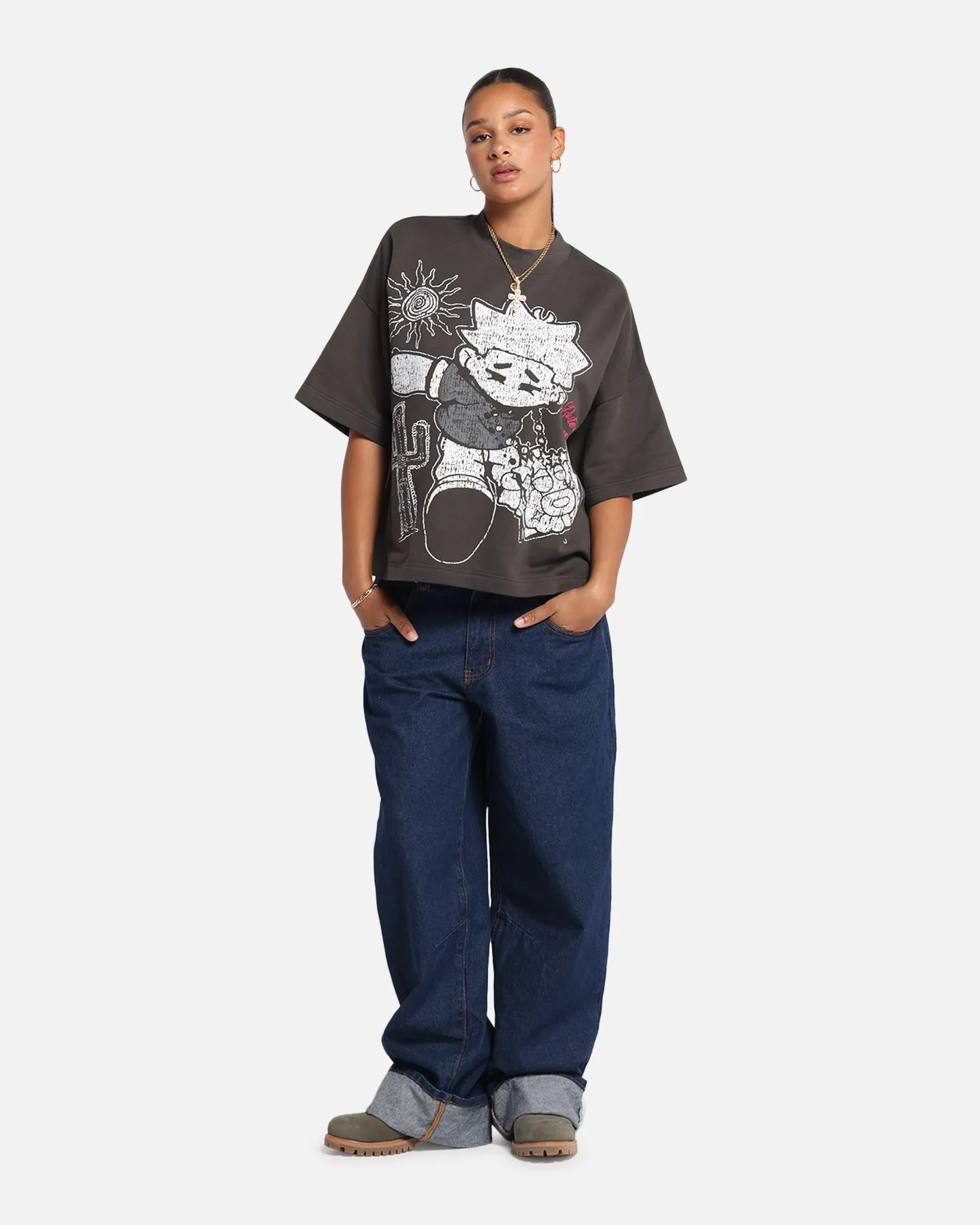 Loiter Palm Spring Box T-Shirt Charcoal